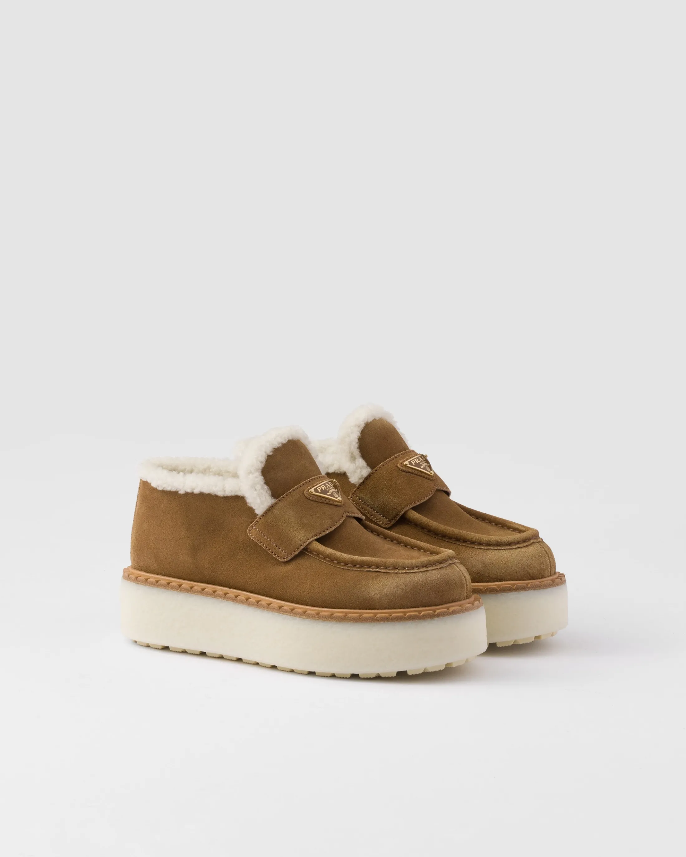 Prada Suede loafers Cinnamon Discount