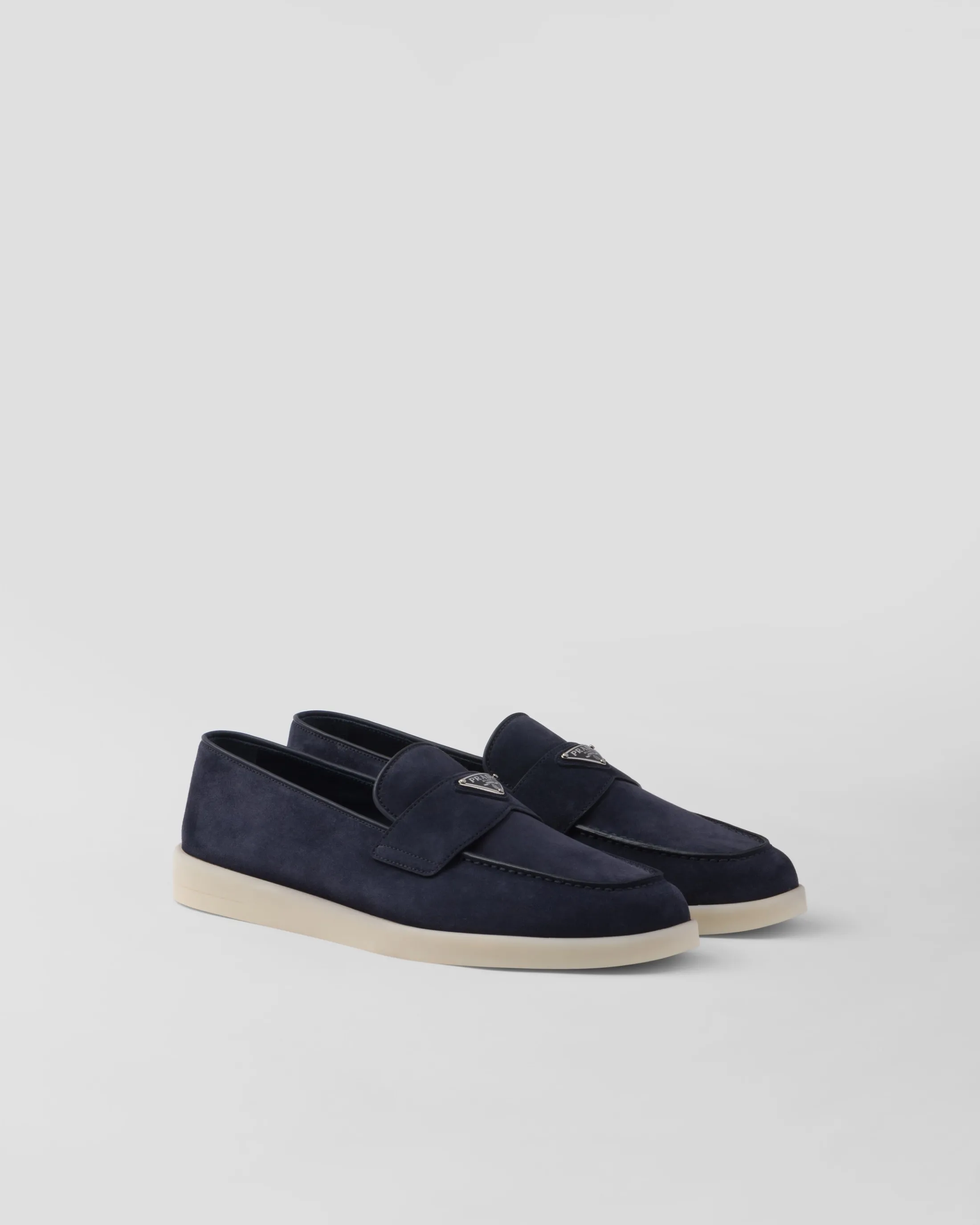 Prada Suede loafers Navy Flash Sale