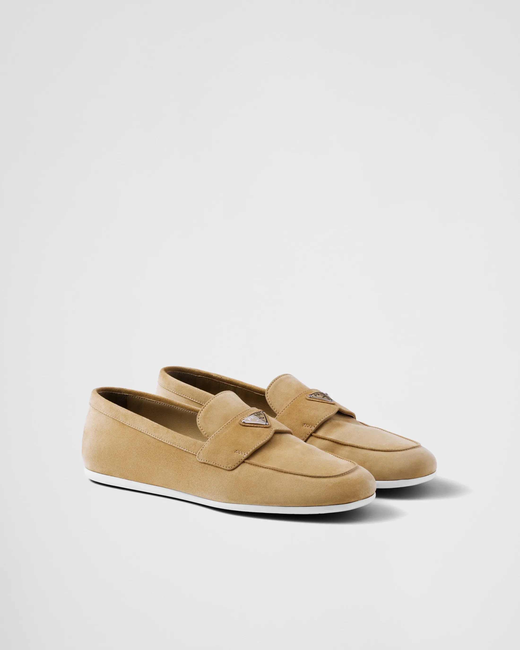 Prada Suede loafers Ecru Flash Sale