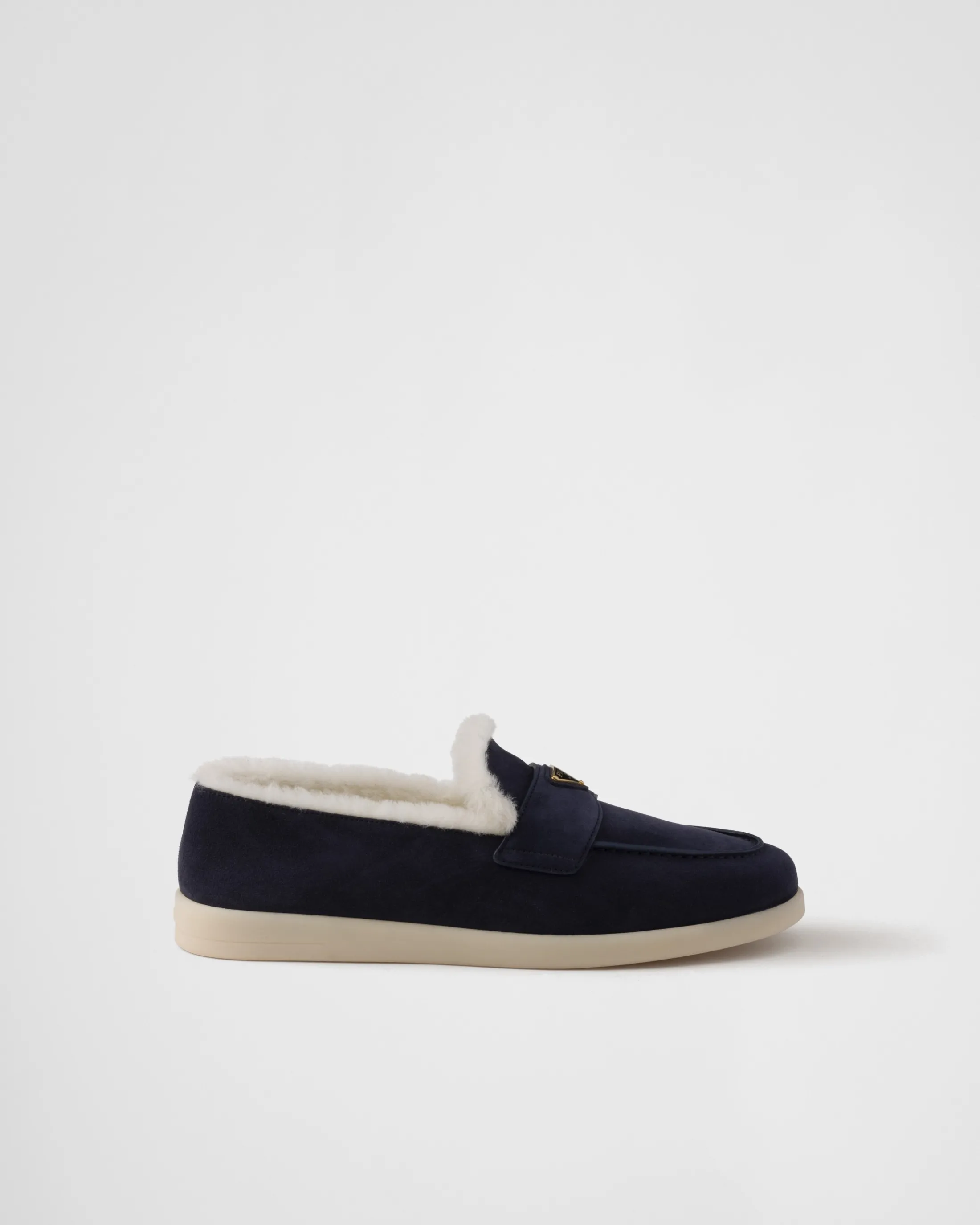 Prada Suede loafers Navy Cheap