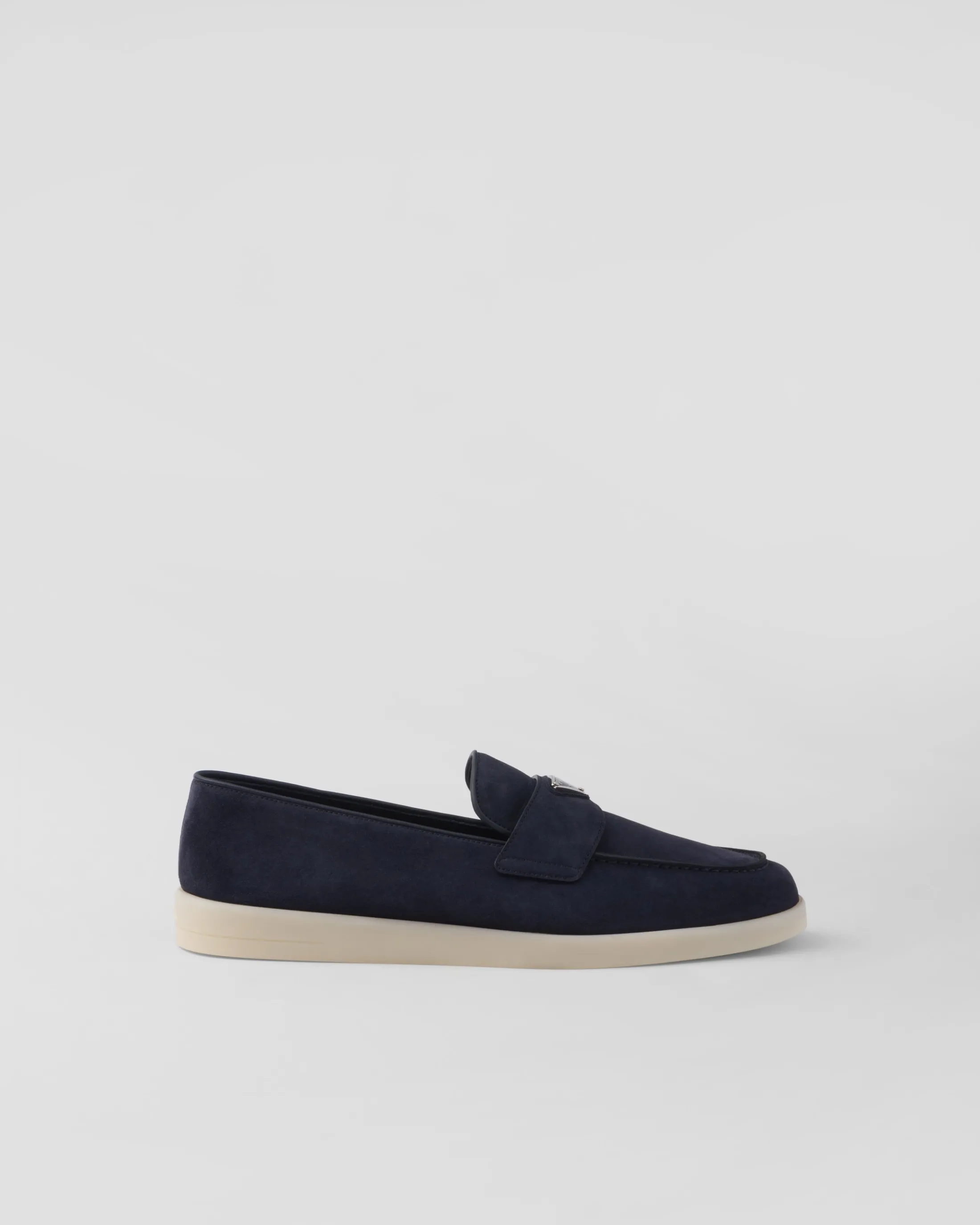 Prada Suede loafers Navy Flash Sale