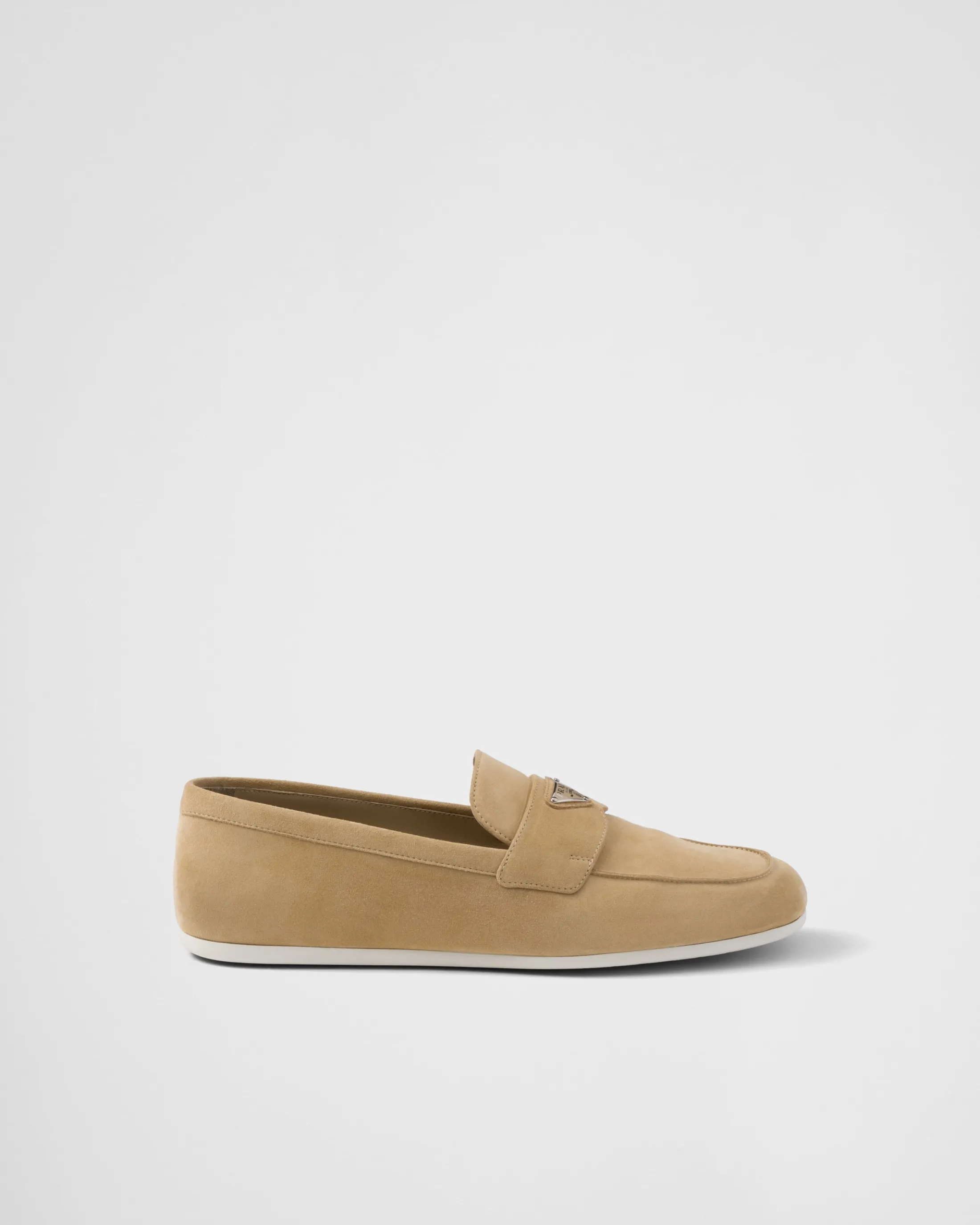 Prada Suede loafers Ecru Flash Sale