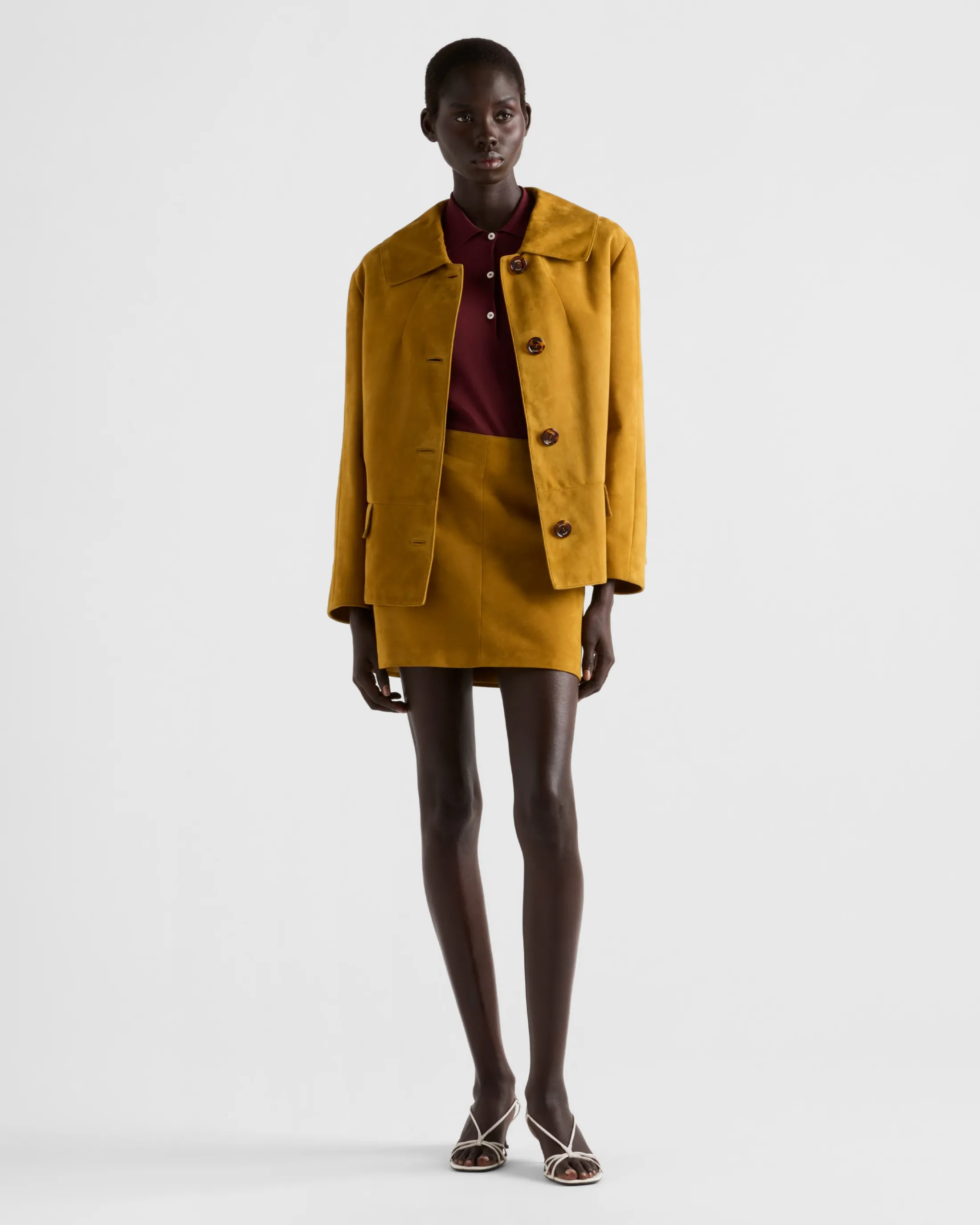 Prada Suede miniskirt Mustard Clearance