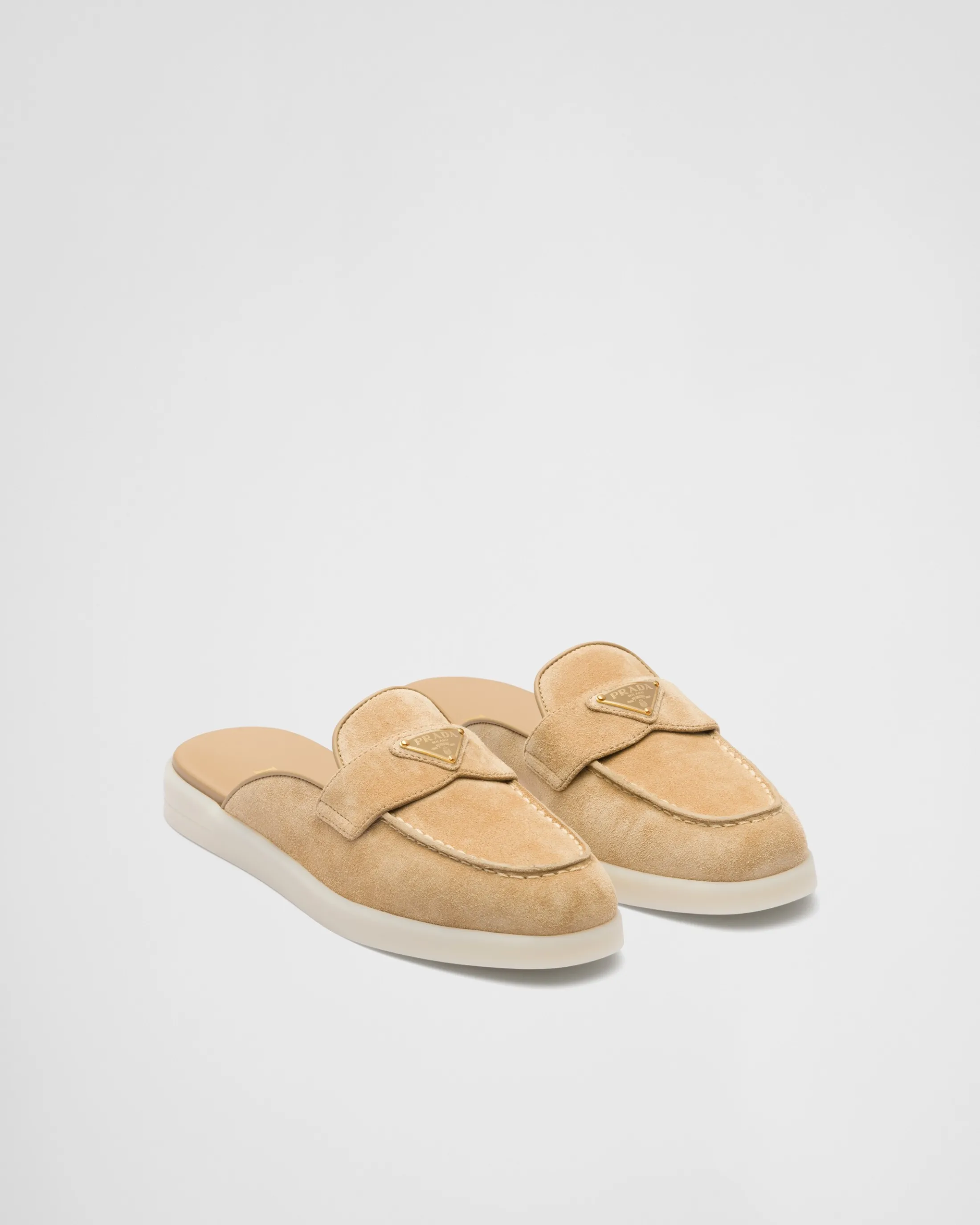 Prada Suede mules Ecru Clearance