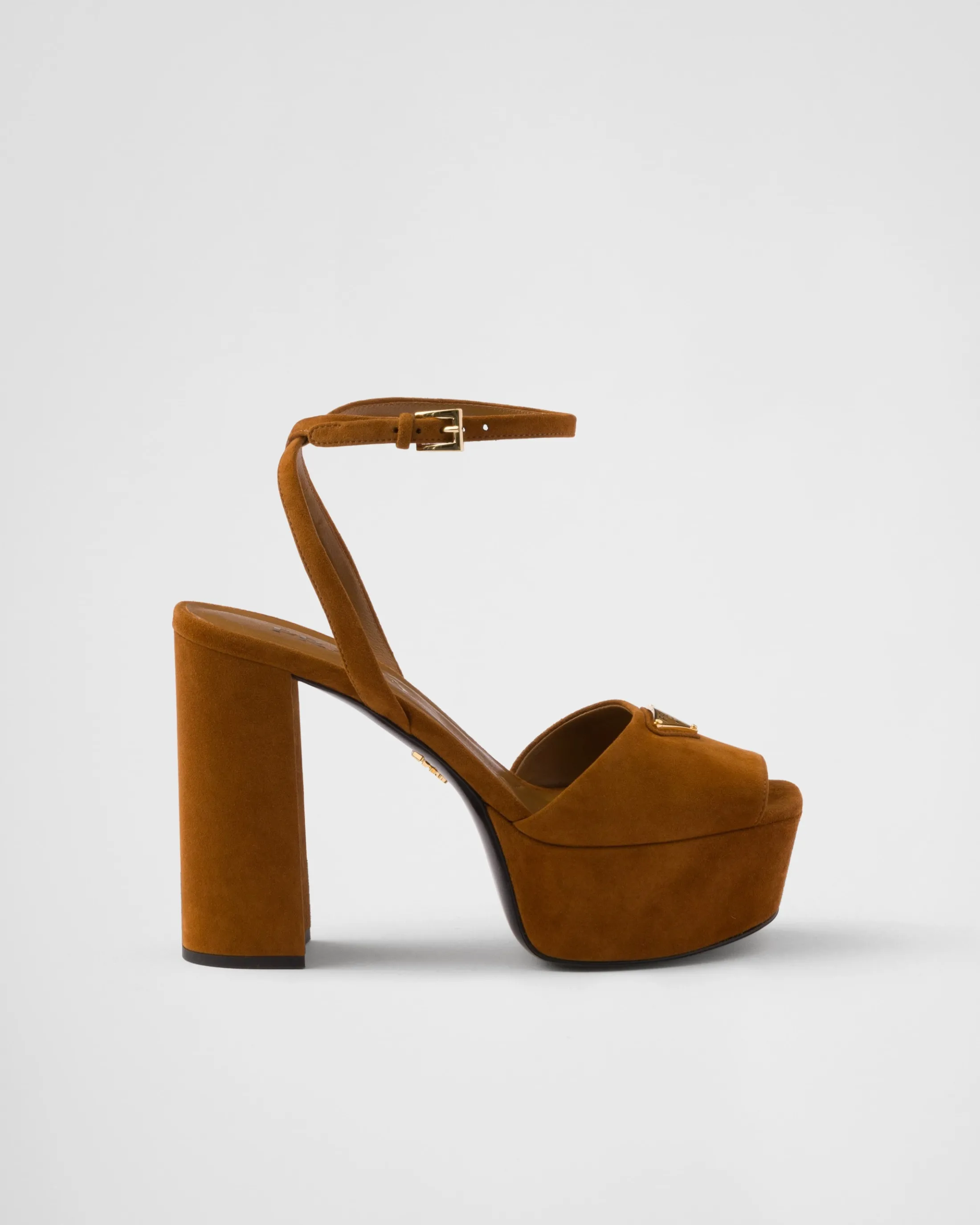 Prada Suede platform sandals Cognac Clearance