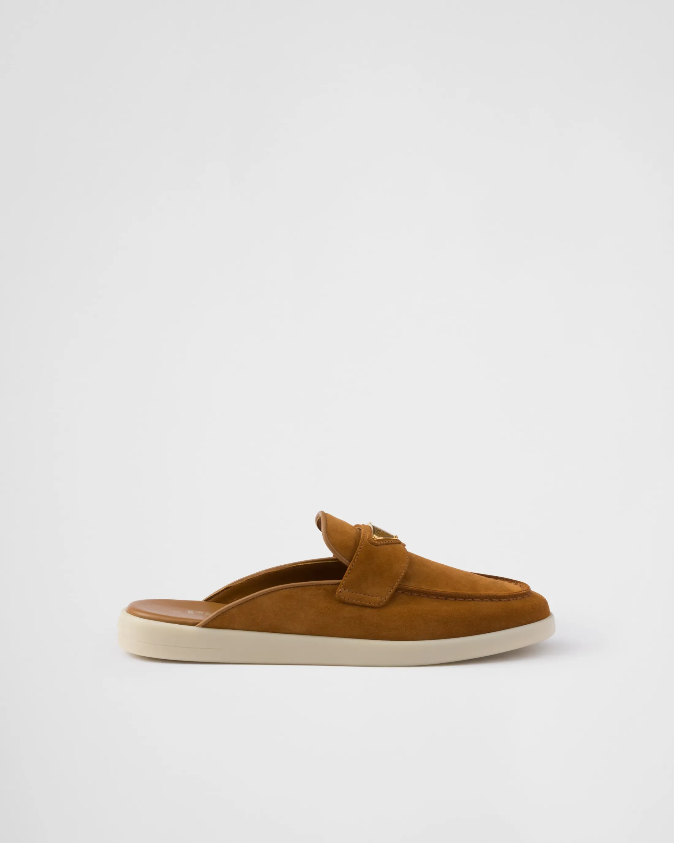 Prada Suede sabots Cognac New