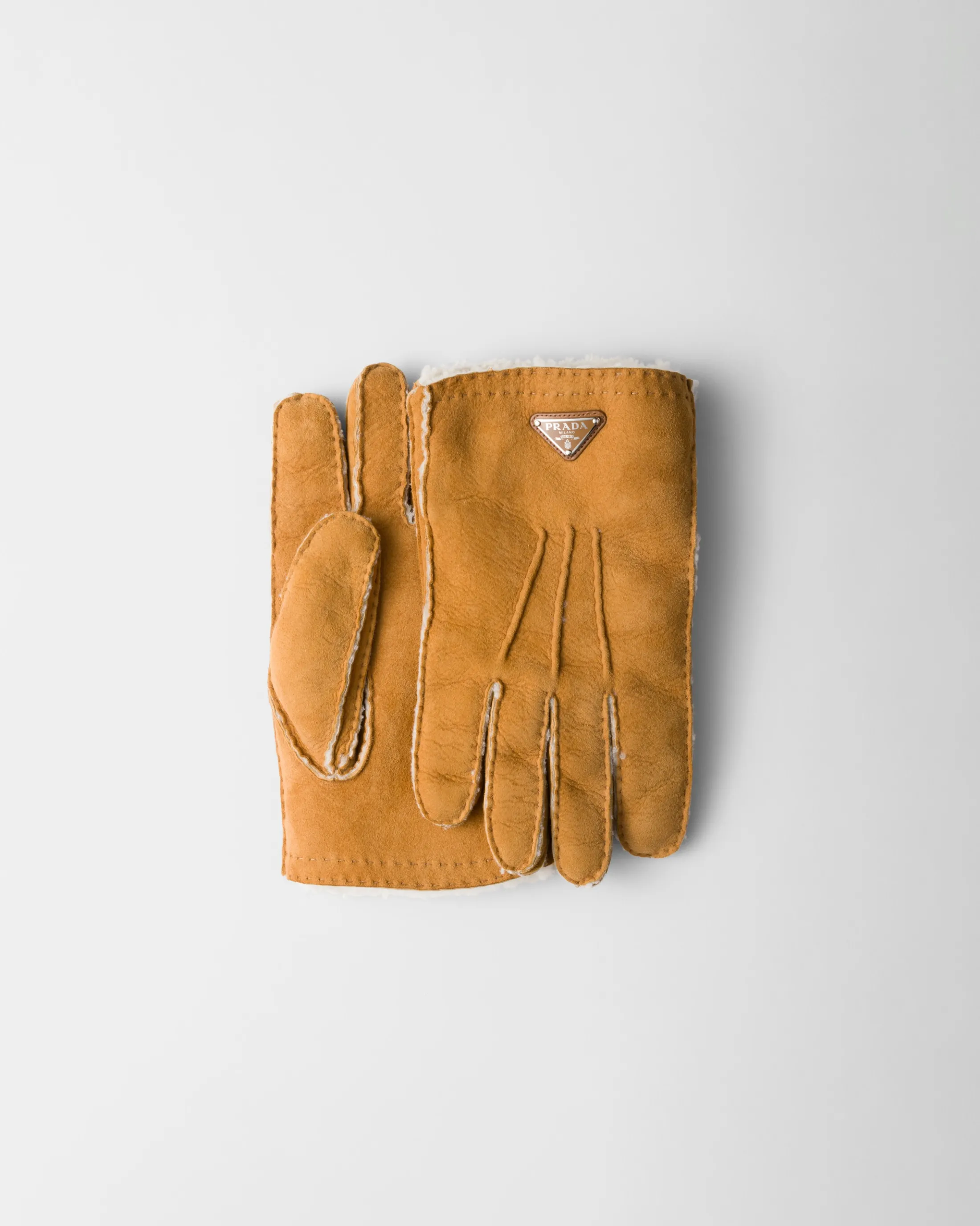 Prada Suede sheepskin gloves Honey Store