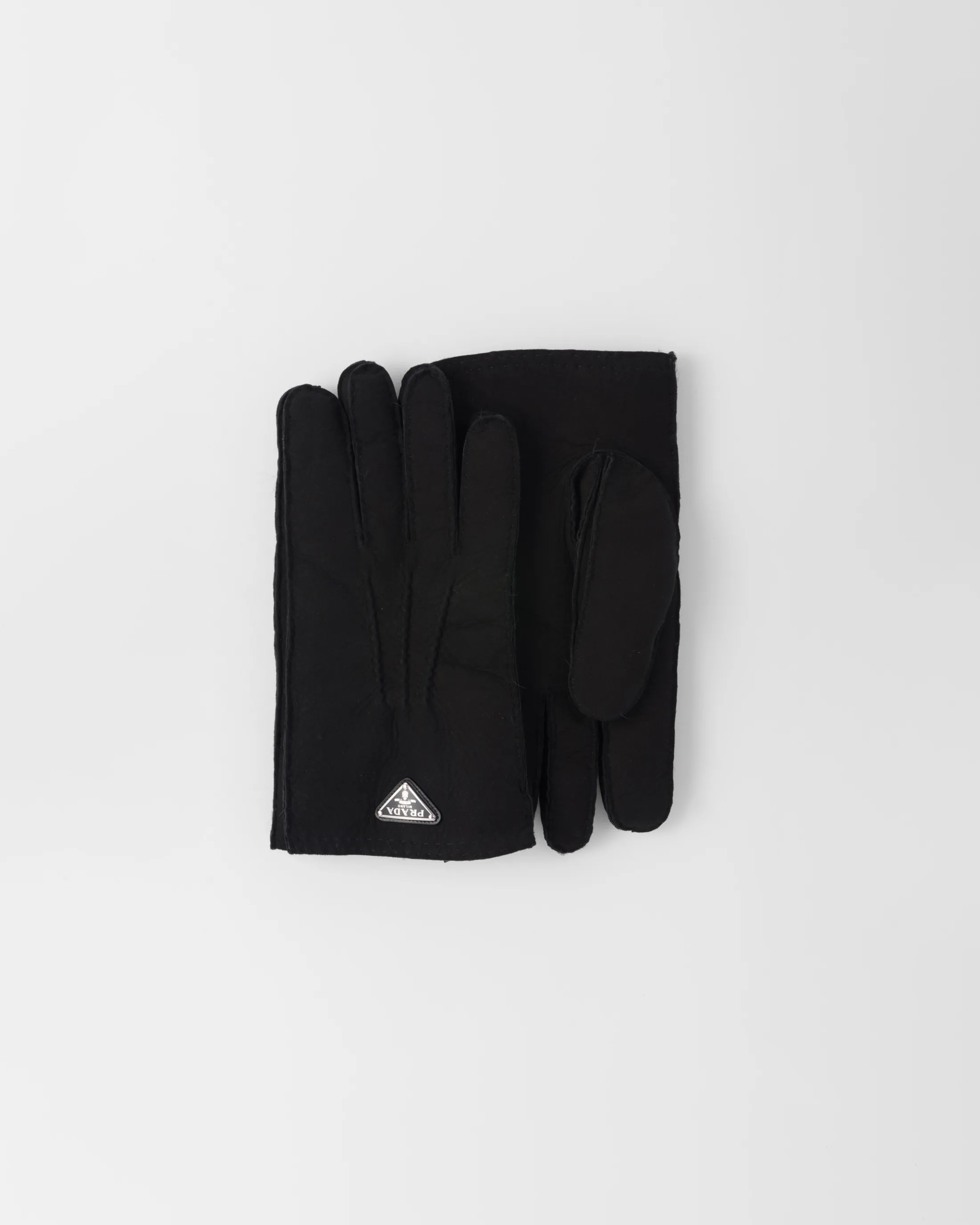 Prada Suede sheepskin gloves Black Sale