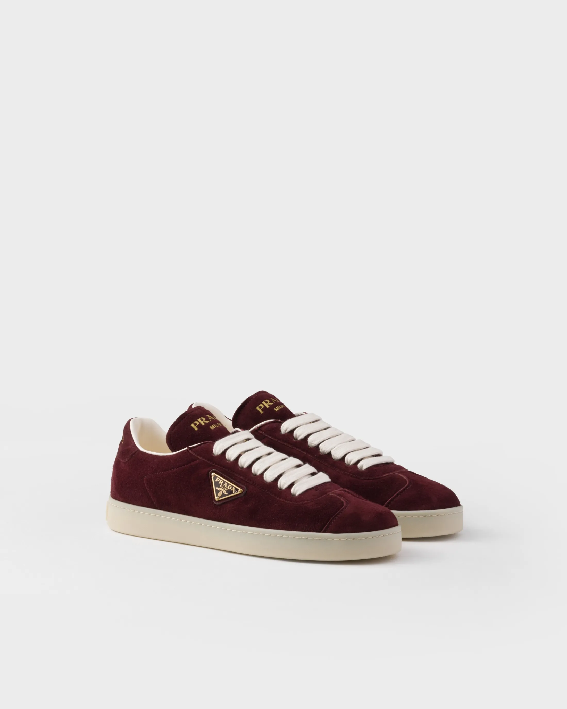 Prada Suede sneakers Burgundy Discount