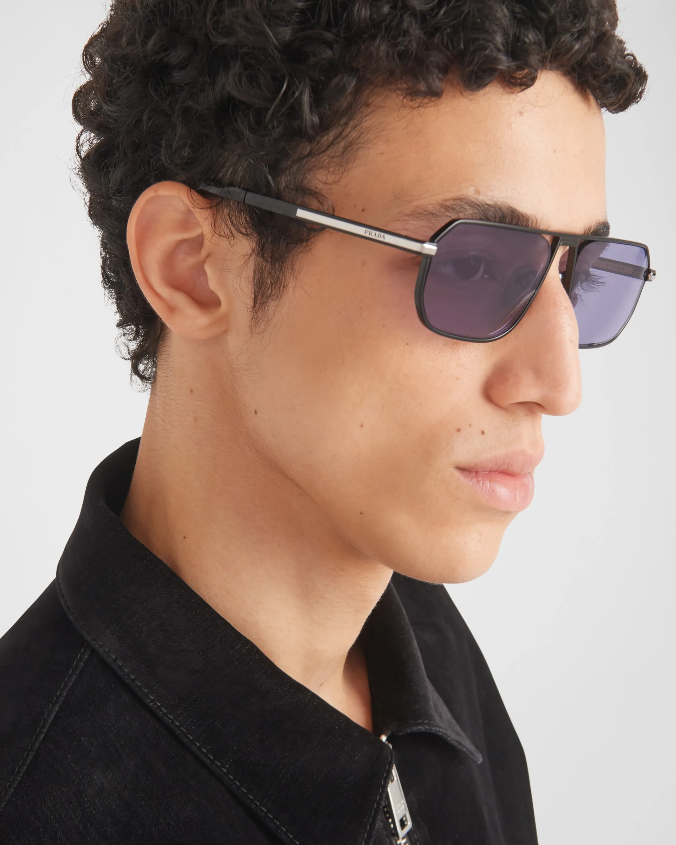 Prada Sunglasses with iconic metal plaque Irislenses Fashion