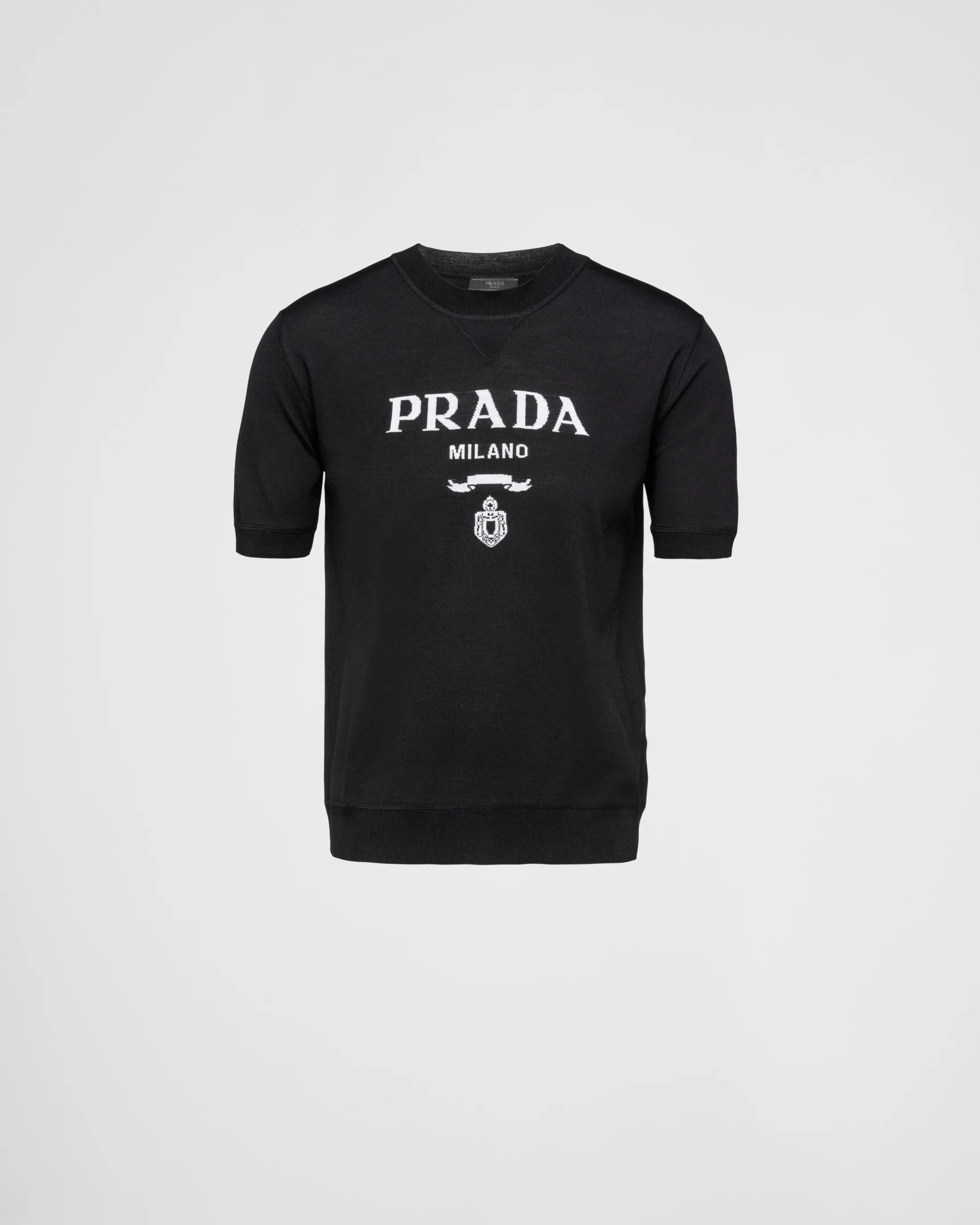 Prada Superfine wool crew-neck sweater Black Online