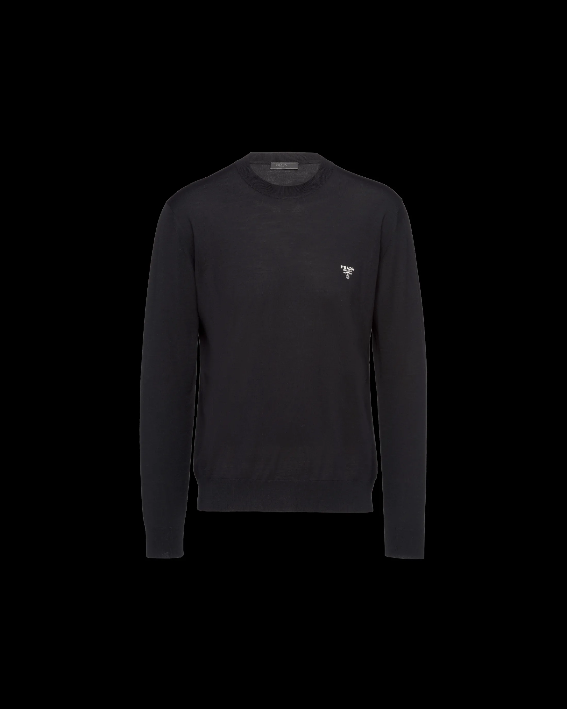 Prada Superfine wool crew-neck sweater Black Sale