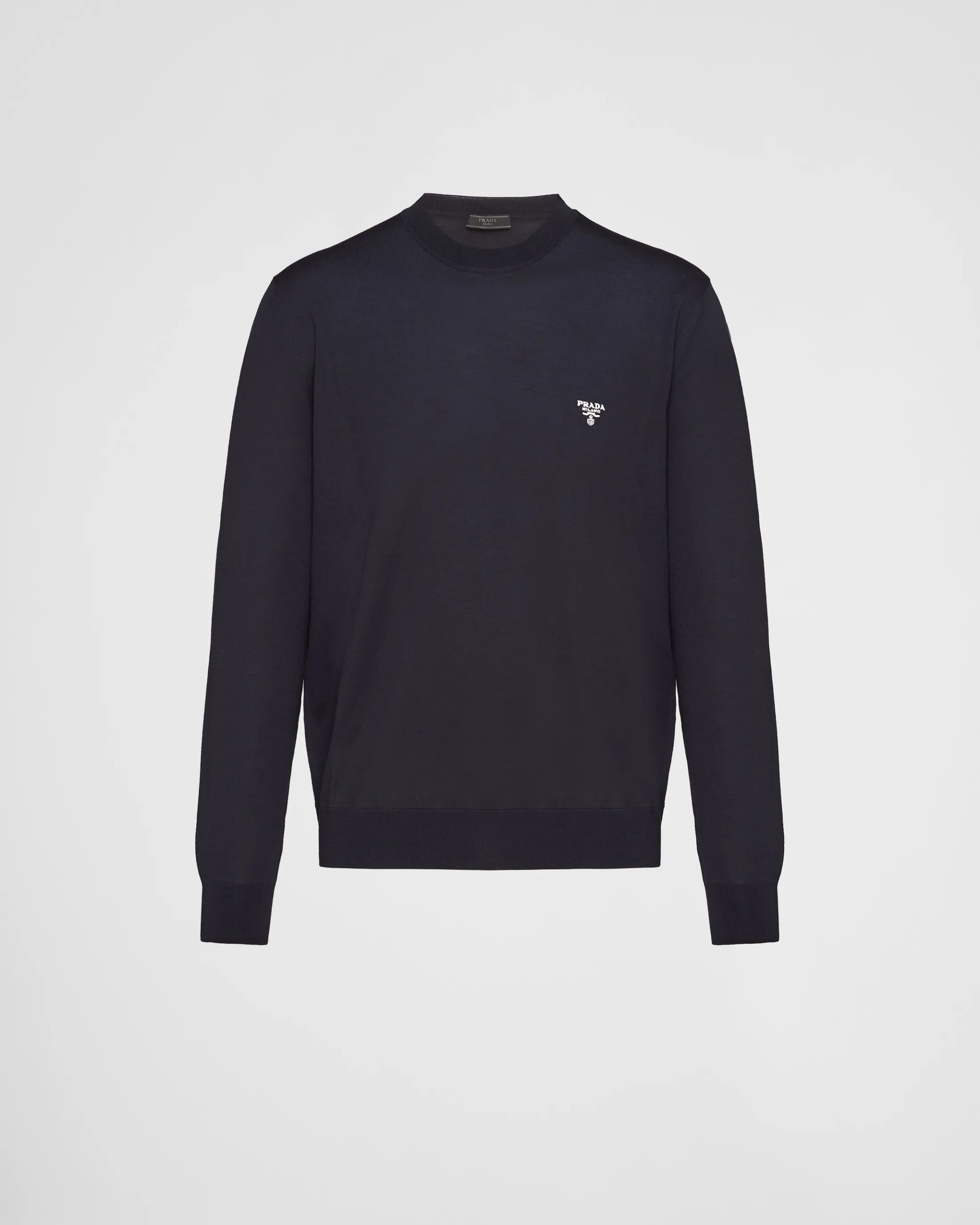 Prada Superfine wool crew-neck sweater Navy Fashion