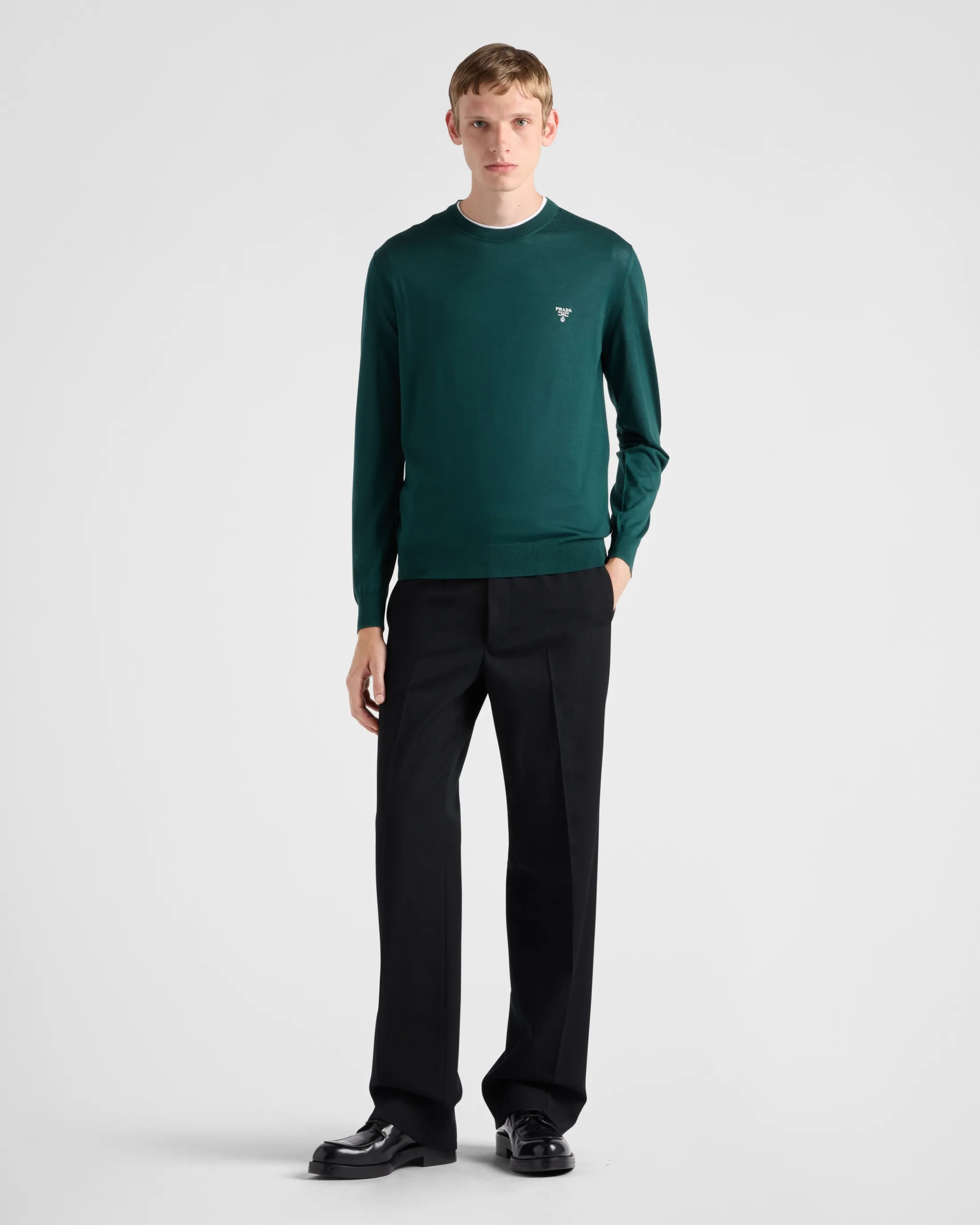 Prada Superfine wool crew-neck sweater Bottle Best