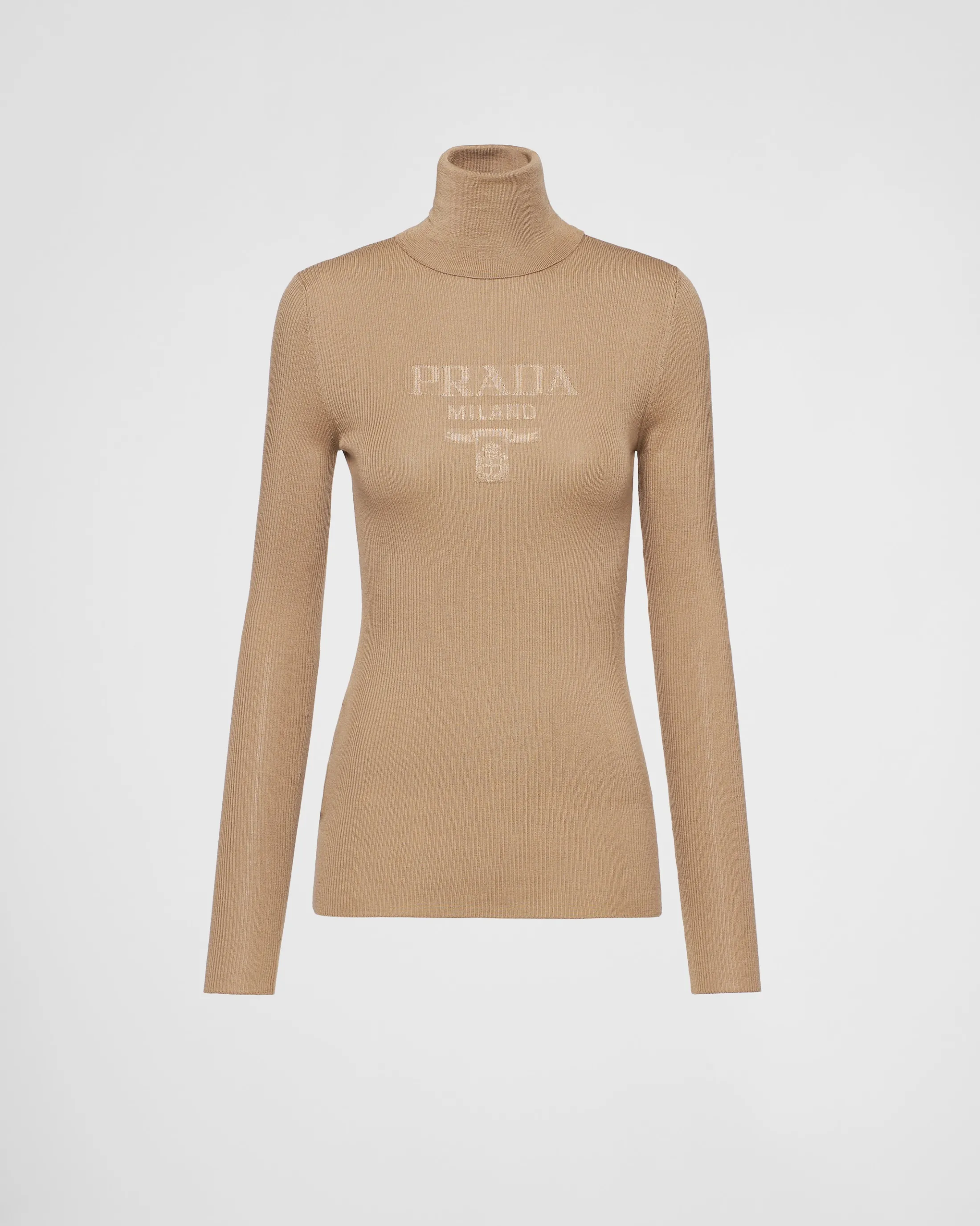 Prada Superfine wool turtleneck sweater Camelbrown Sale