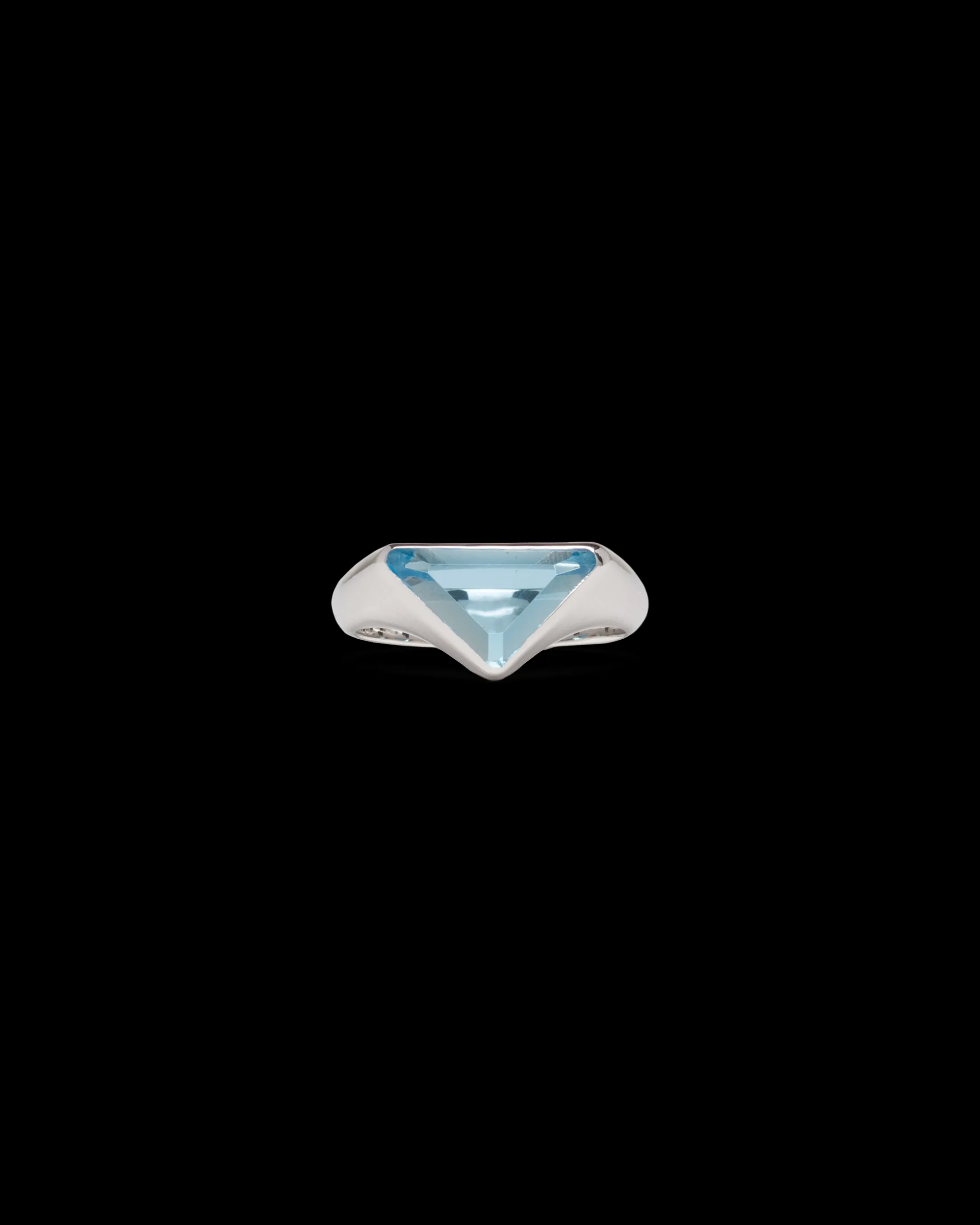 Prada Swiss Blue Topaz logo ring Silver/topaz Best