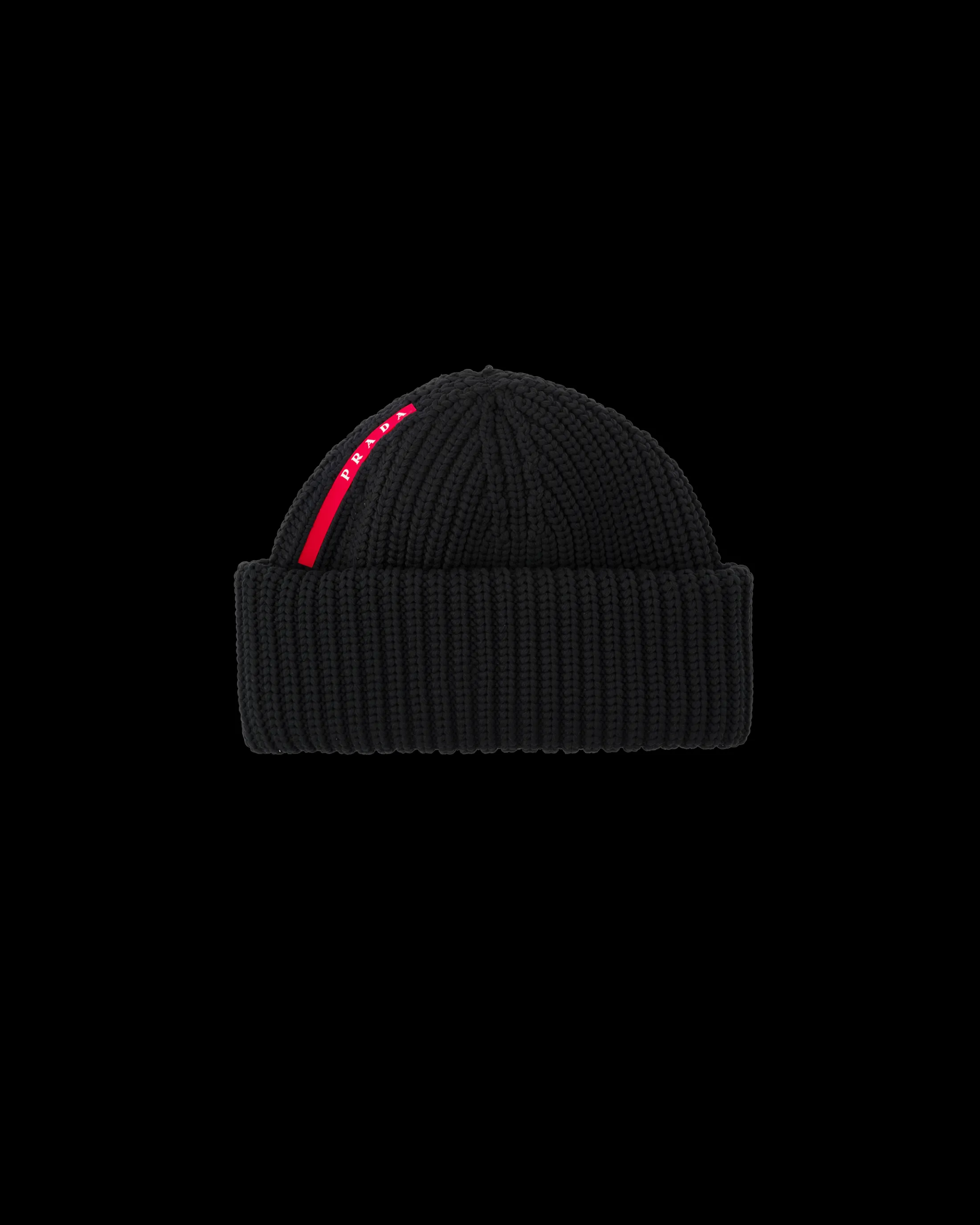 Prada Tec Rec Nylon Ribbed Beanie Black Best