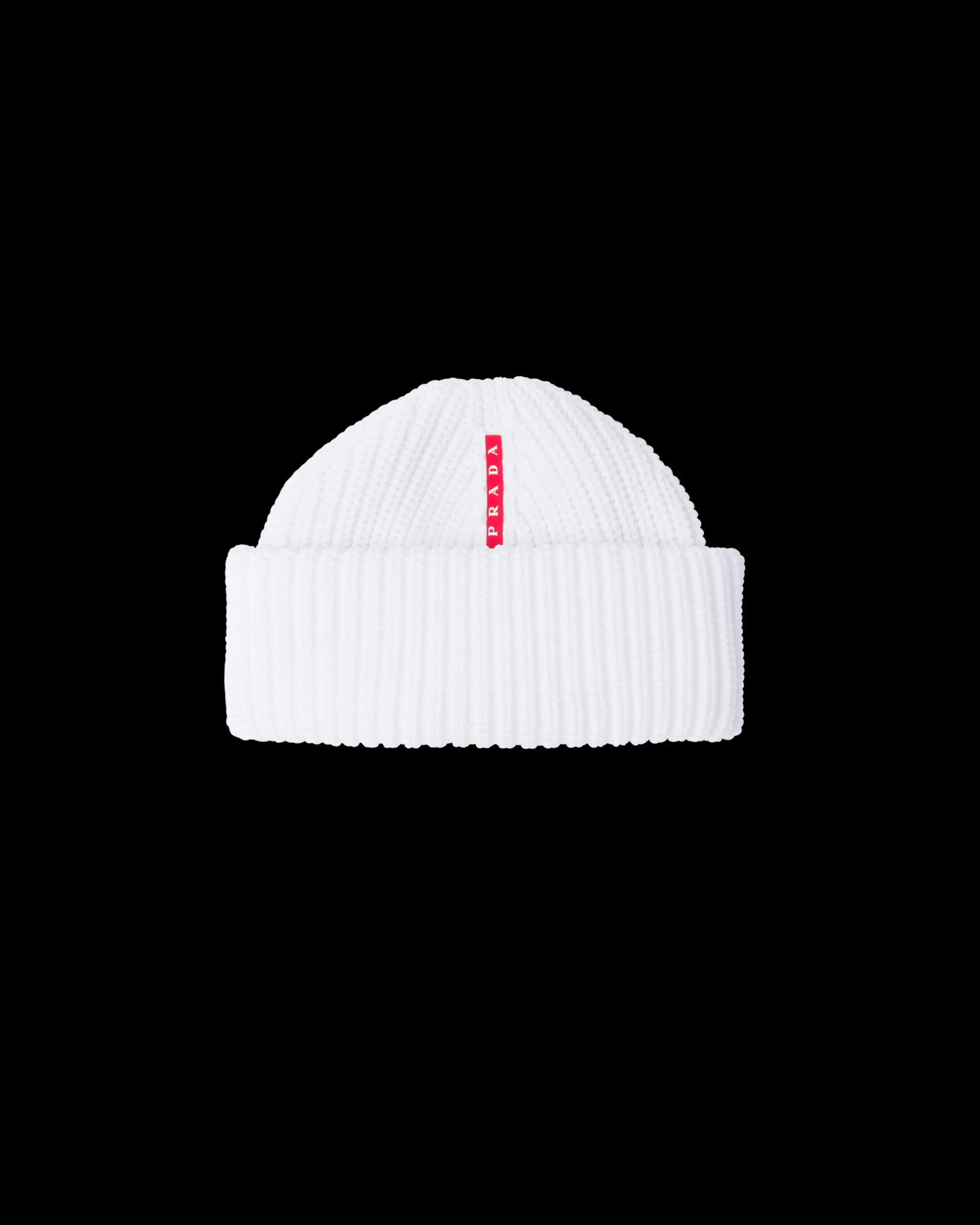 Prada Tec Rec Nylon Ribbed Beanie White Shop