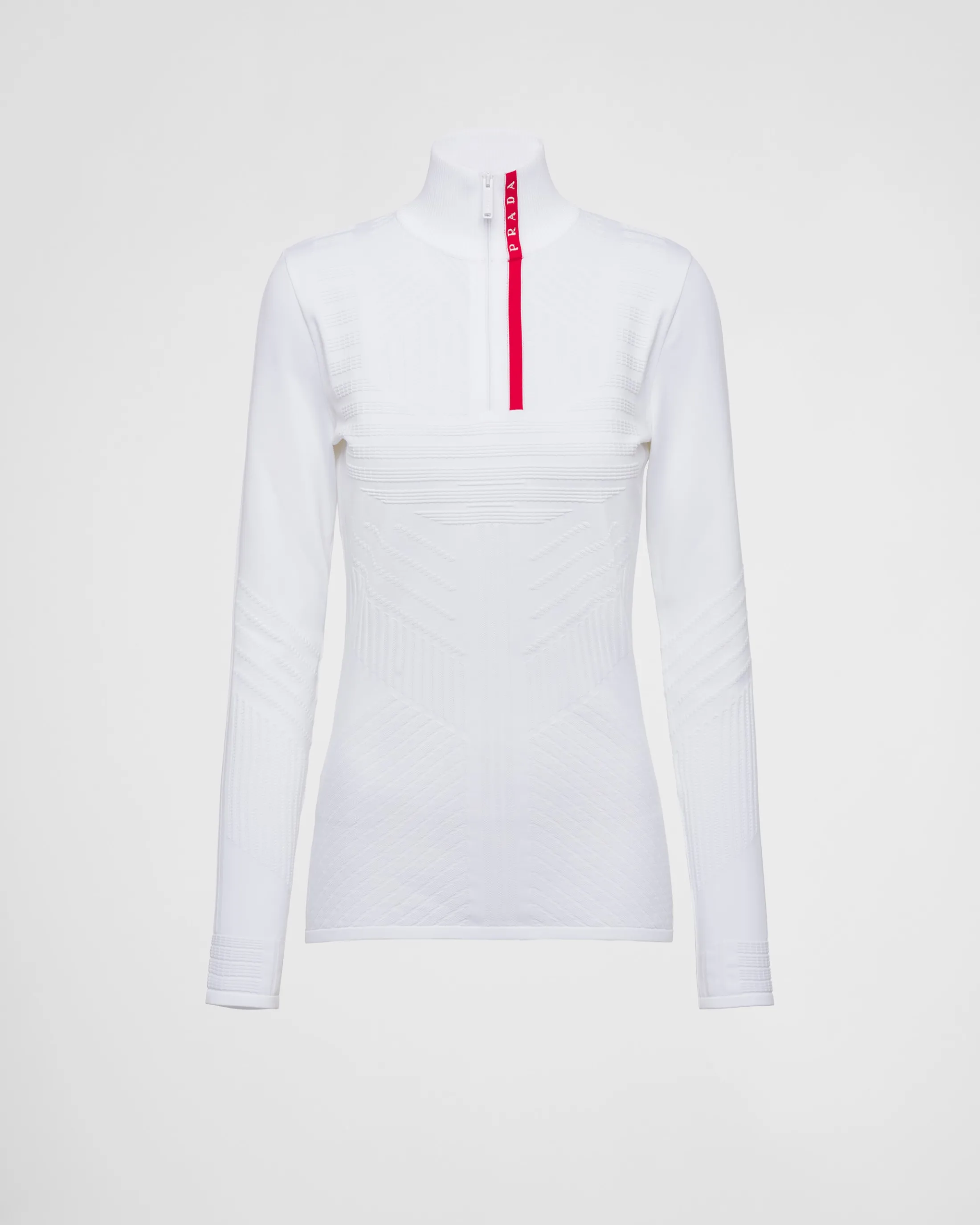 Prada Tech Rec Re-Nylon piqué sports top White Best