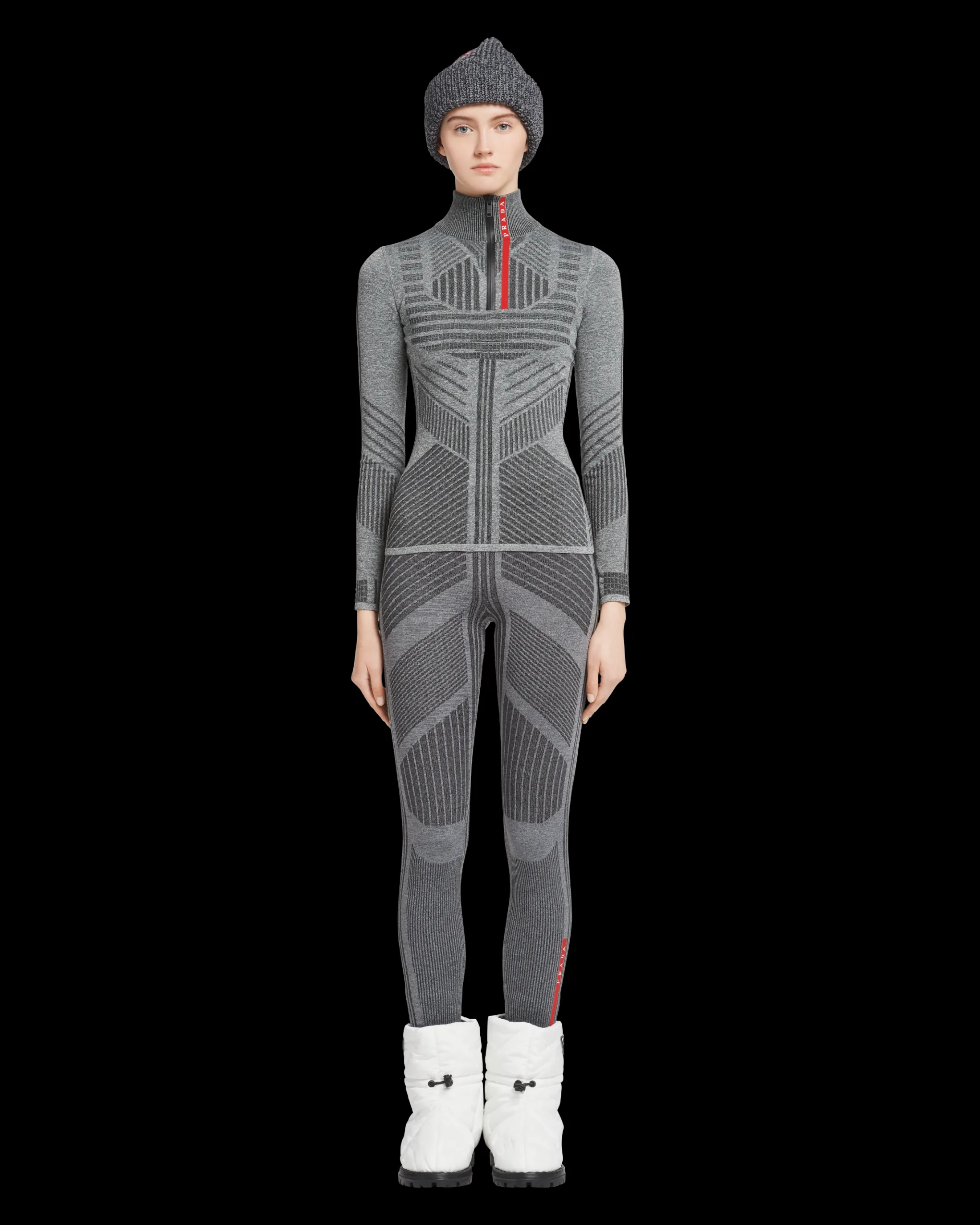 Prada Tech Rec Re-Nylon piqué sporty top Grey Online