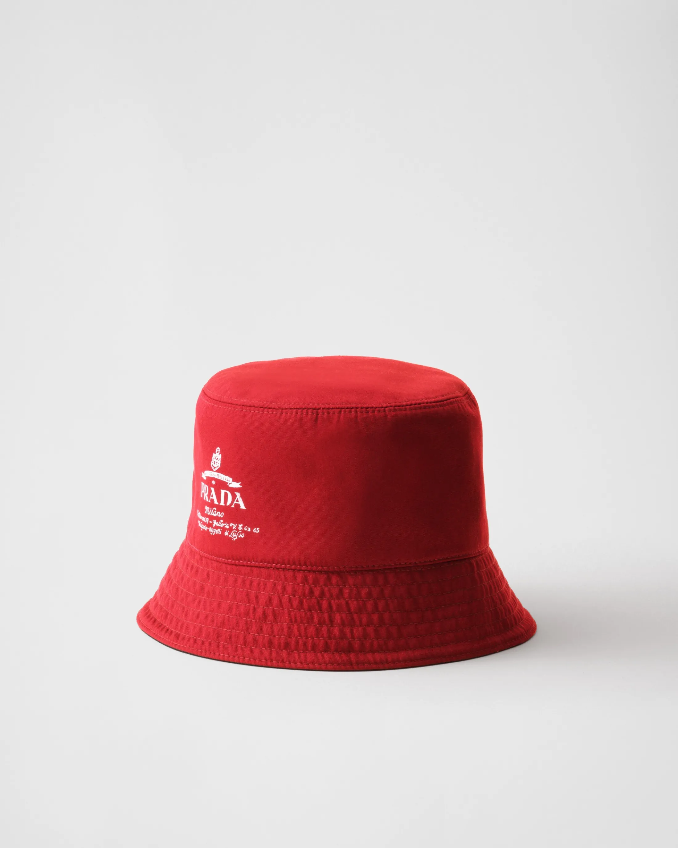 Prada Technical cotton bucket hat Red/black New