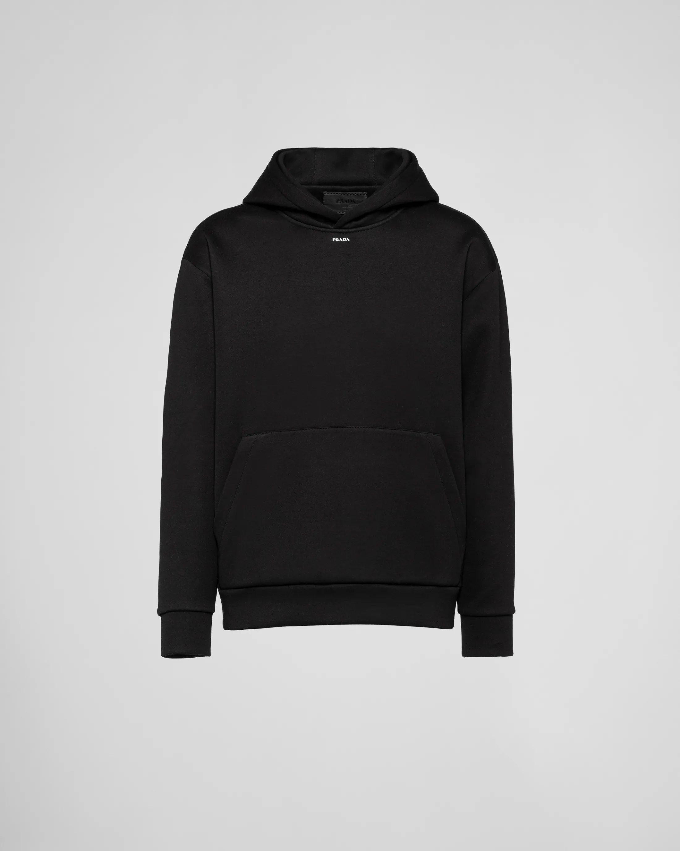 Prada Technical cotton hoodie Black Outlet