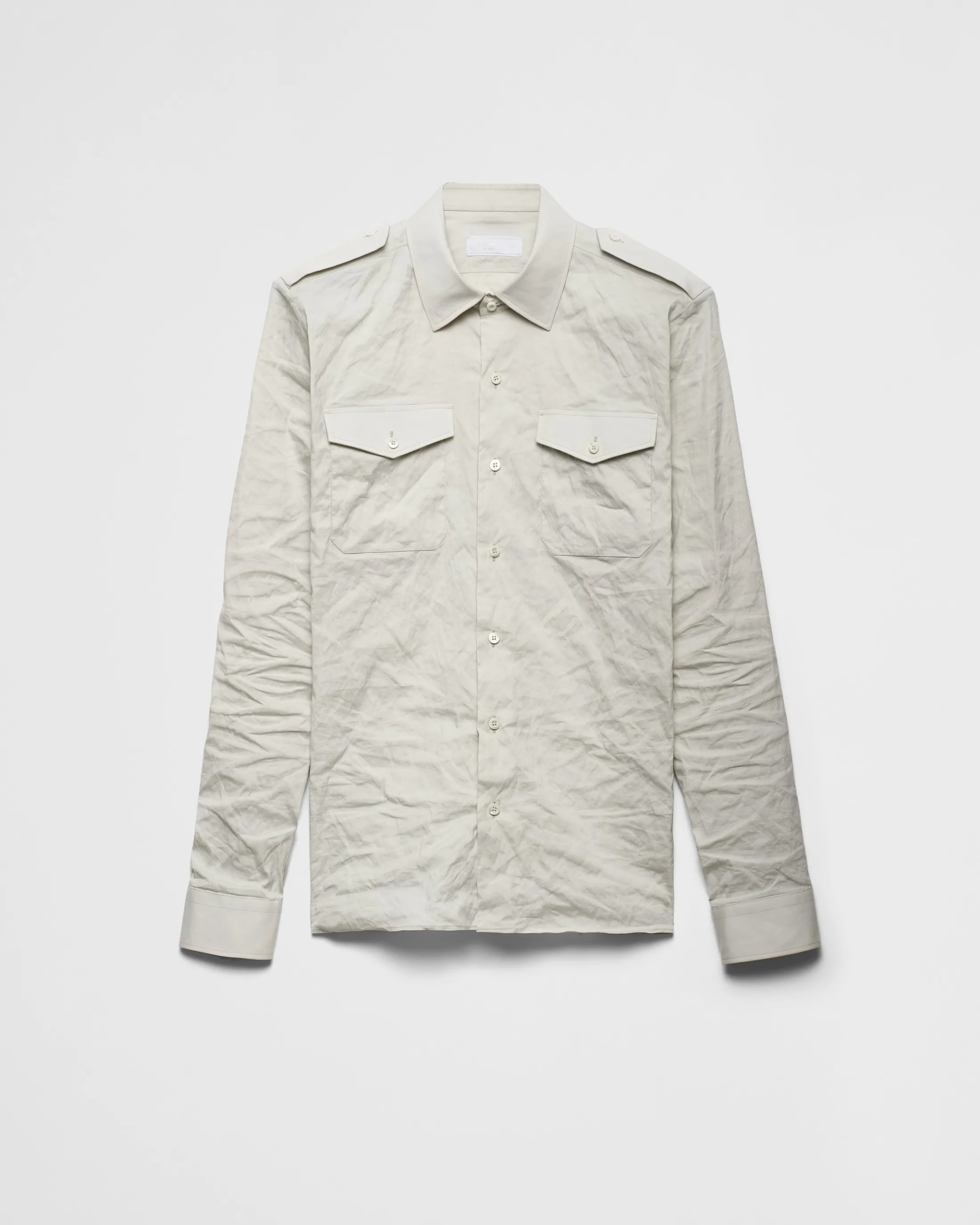 Prada Technical cotton shirt Limestone Best Sale