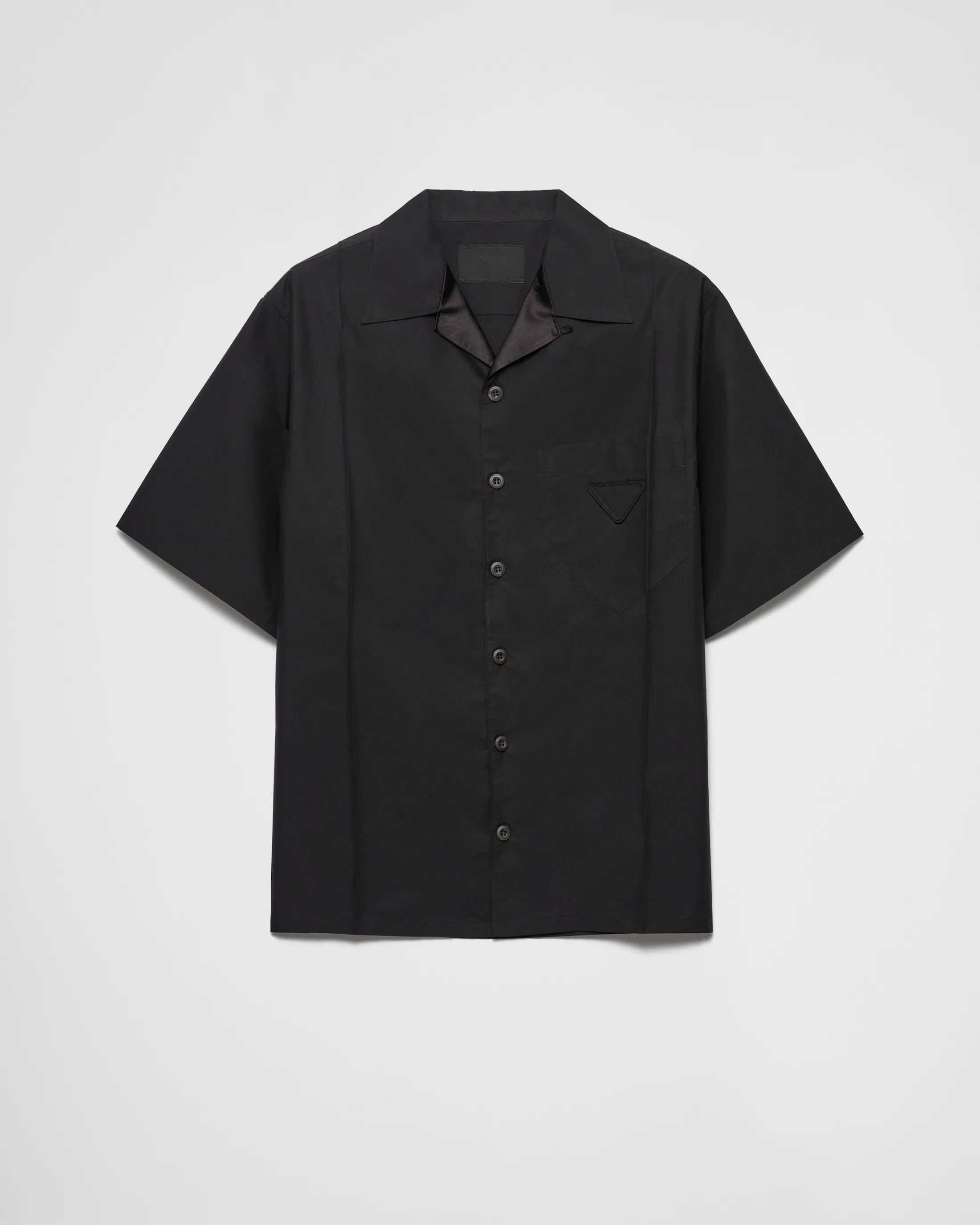 Prada Technical cotton short-sleeved shirt Black Cheap