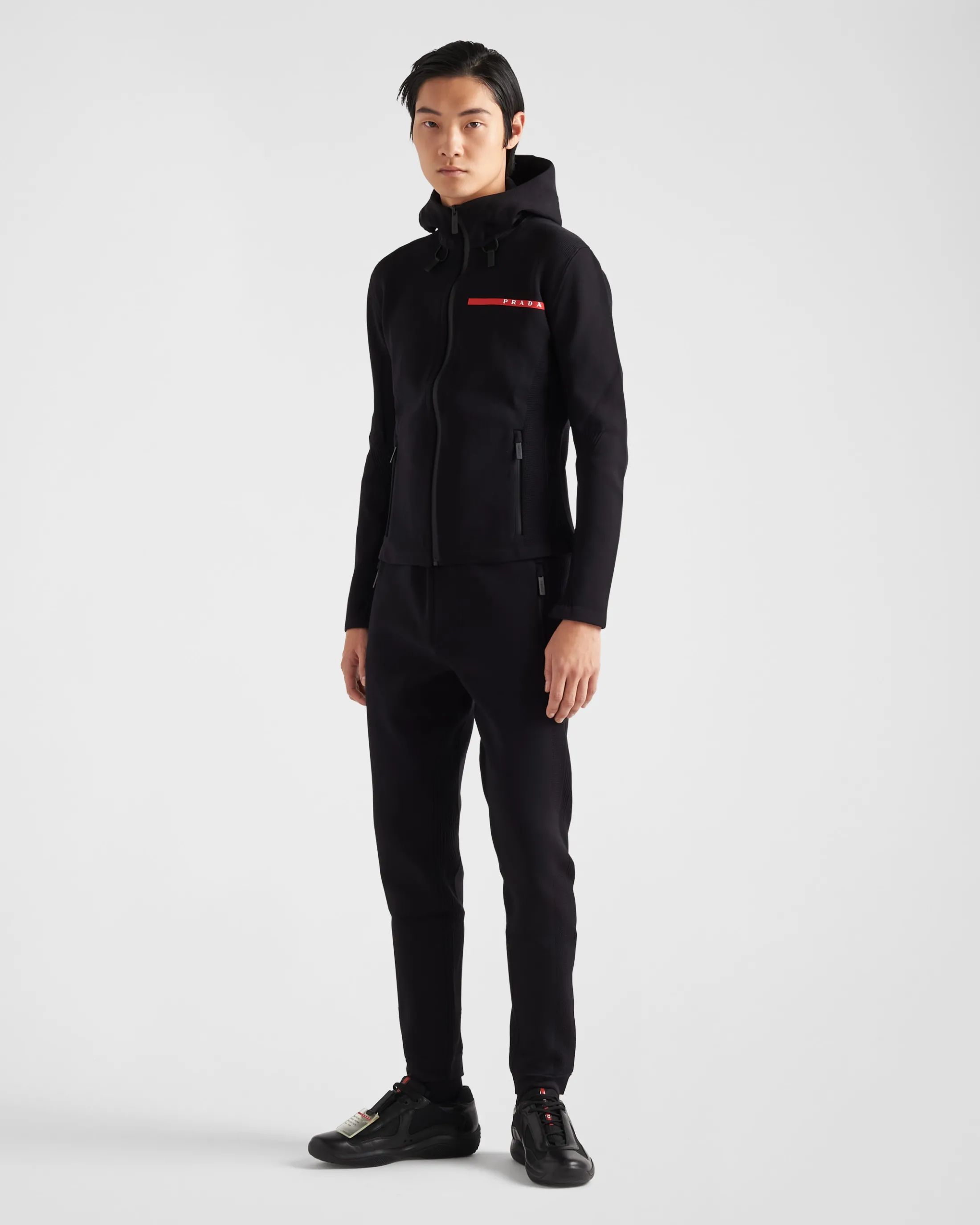 Prada Technical fabric hoodie Black Fashion