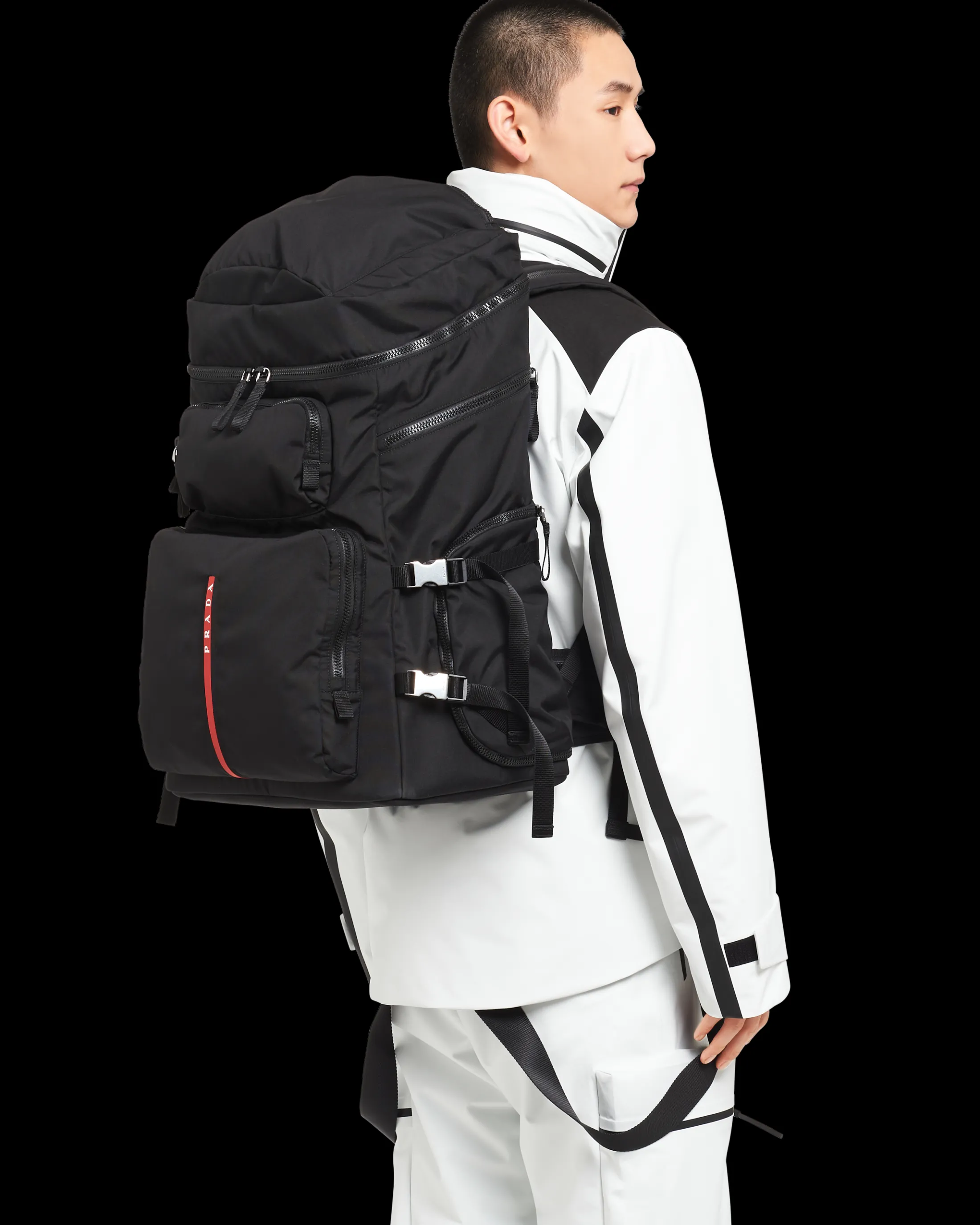 Prada Technical fabric ski boot backpack Black Best