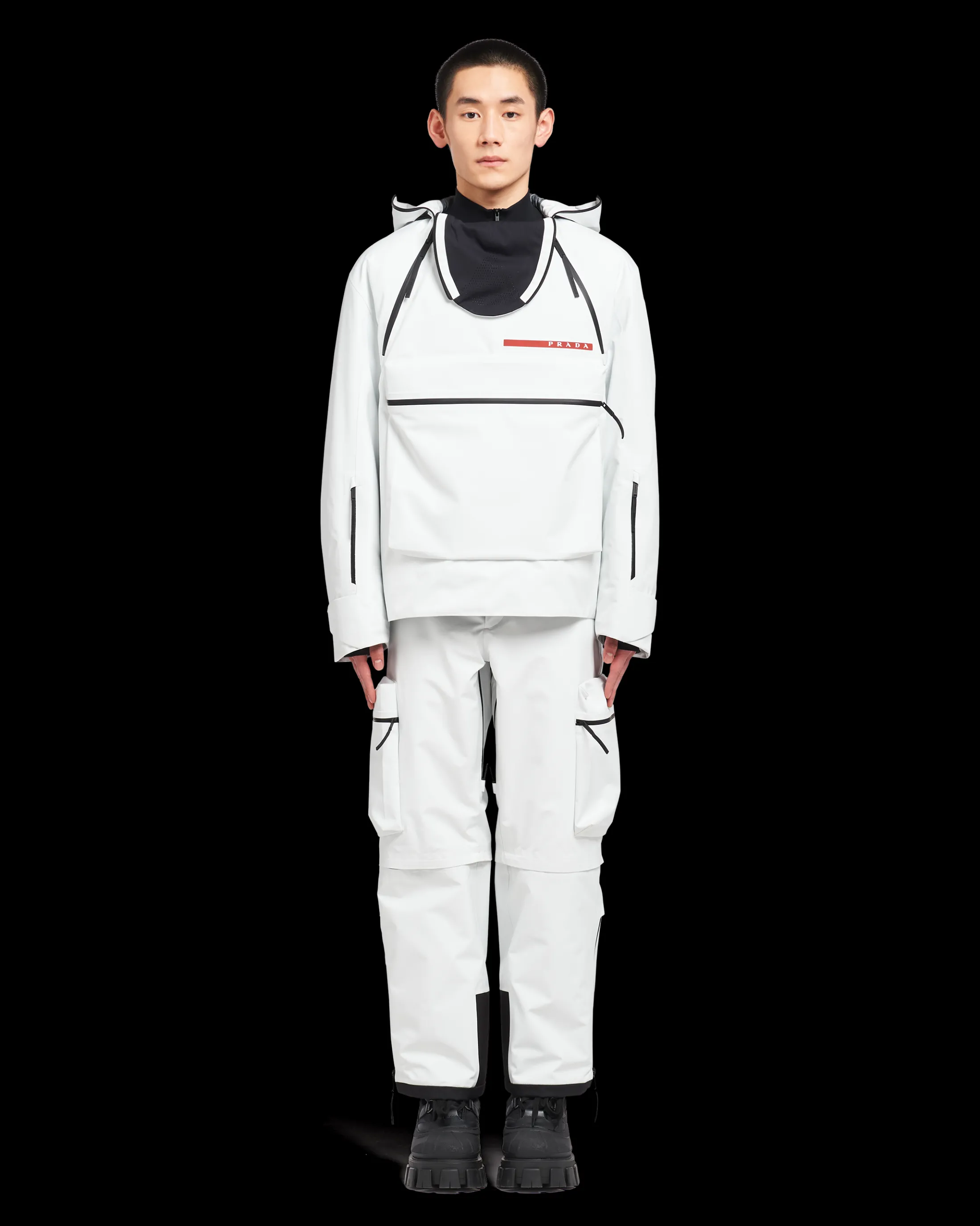 Prada Technical fabric snowboard jacket Chalkwhite Store