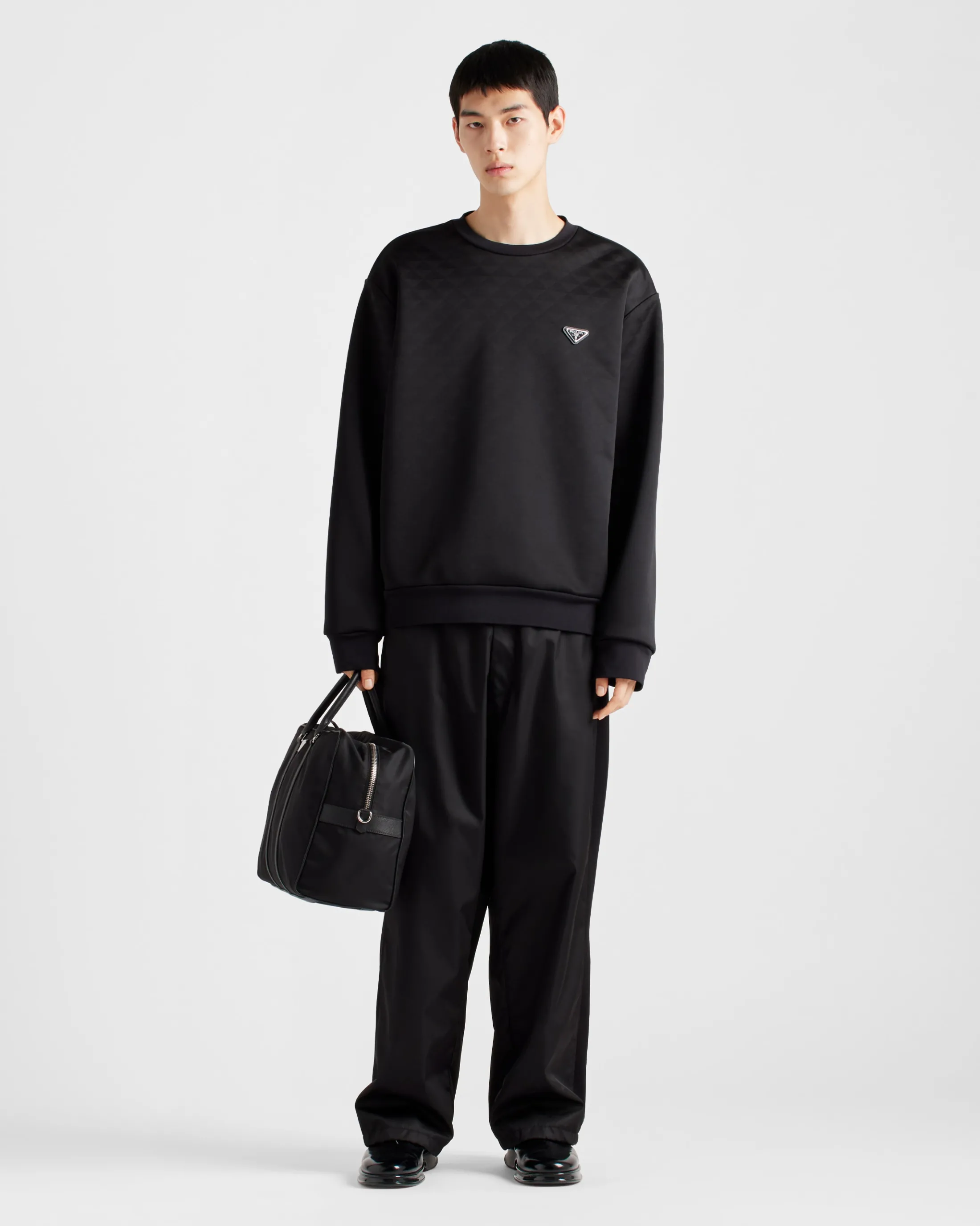 Prada Technical fabric sweatshirt Black Discount