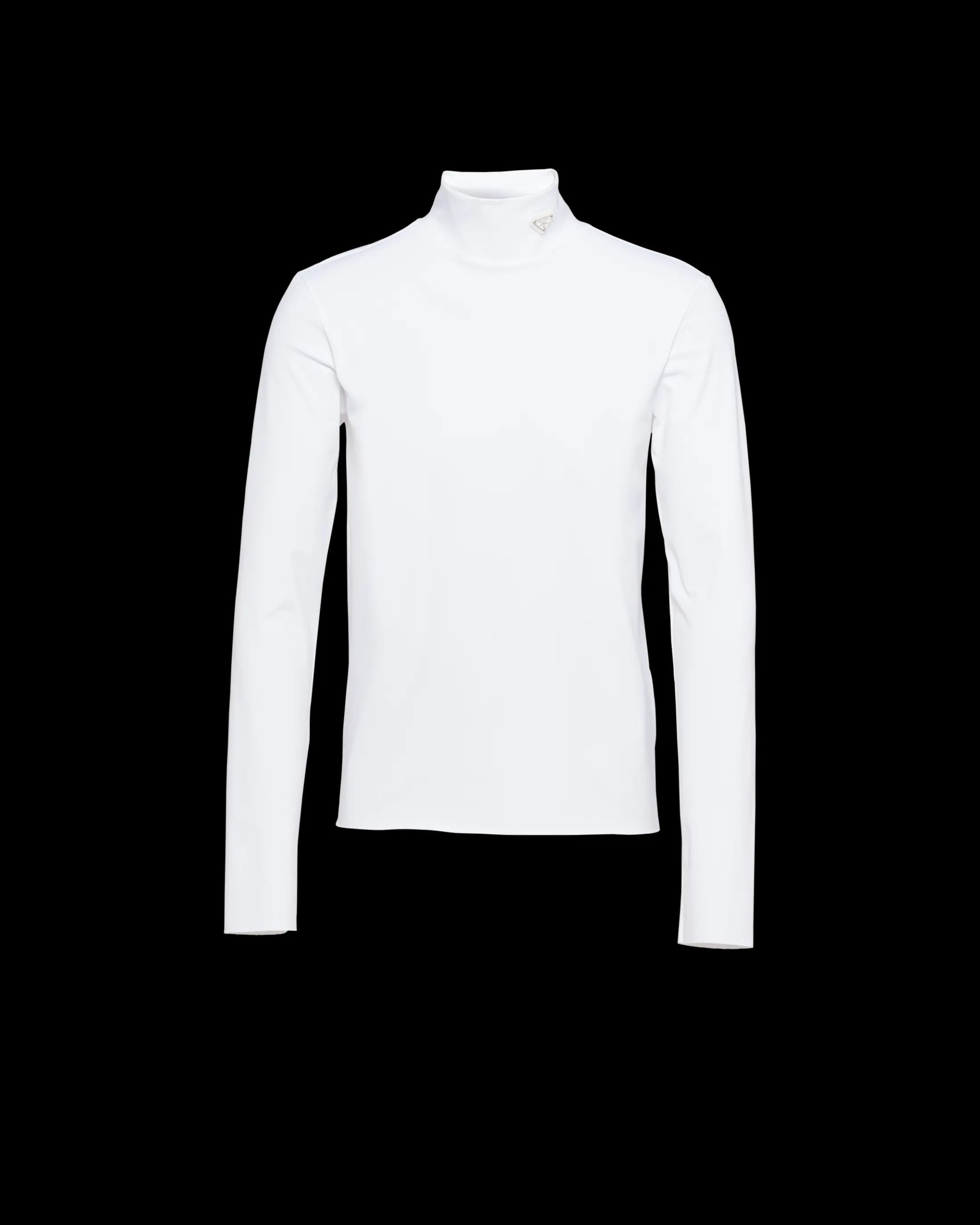 Prada Technical jersey mock turtleneck White New