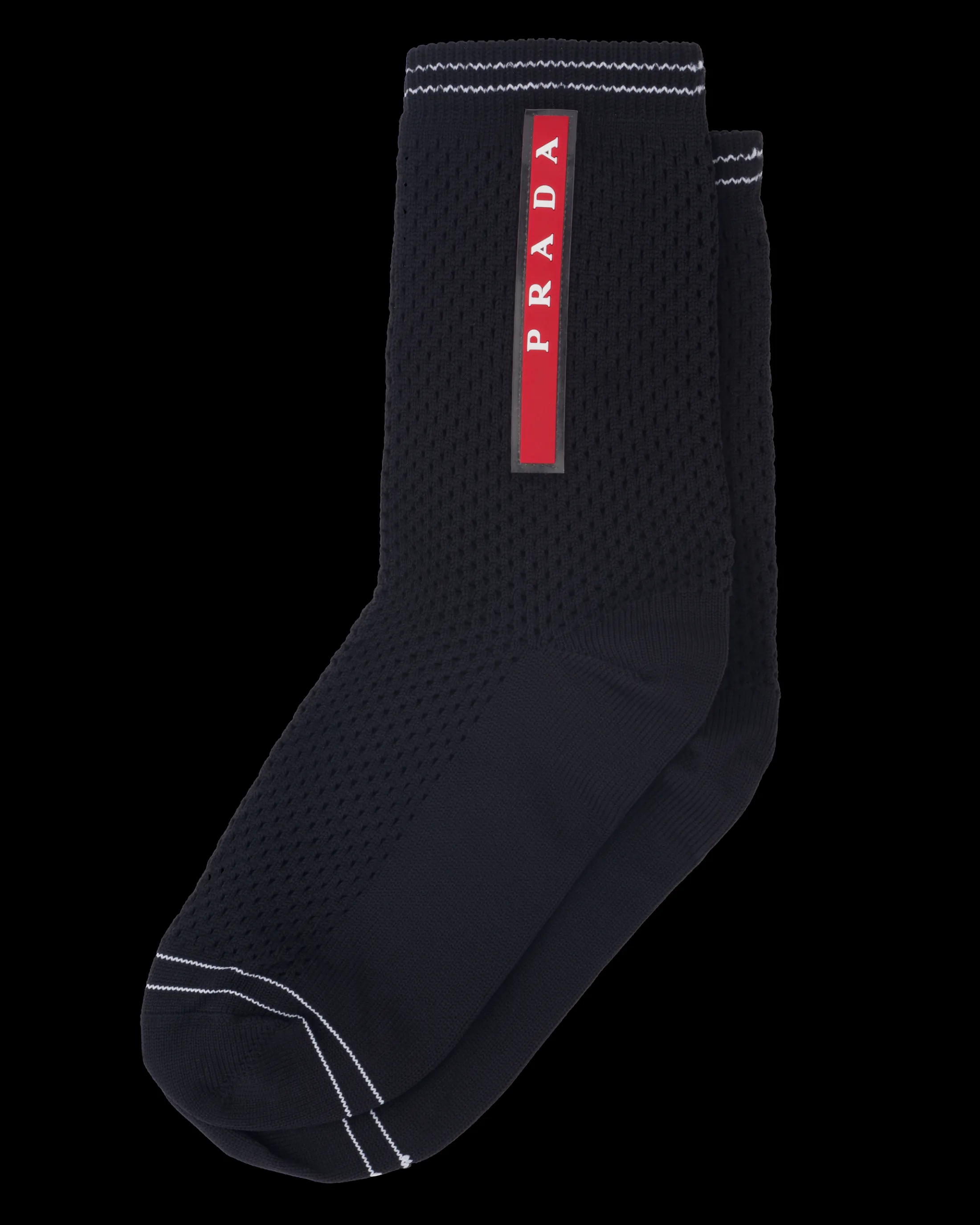 Prada Technical yarn ankle socks Black Discount