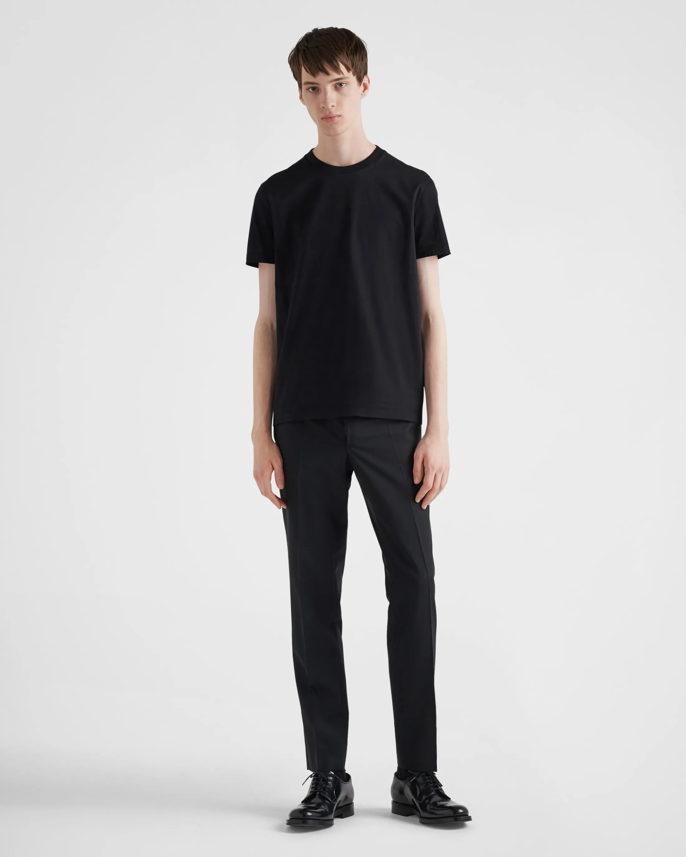 Prada Three Pack Cotton Jersey T-Shirts Black Sale