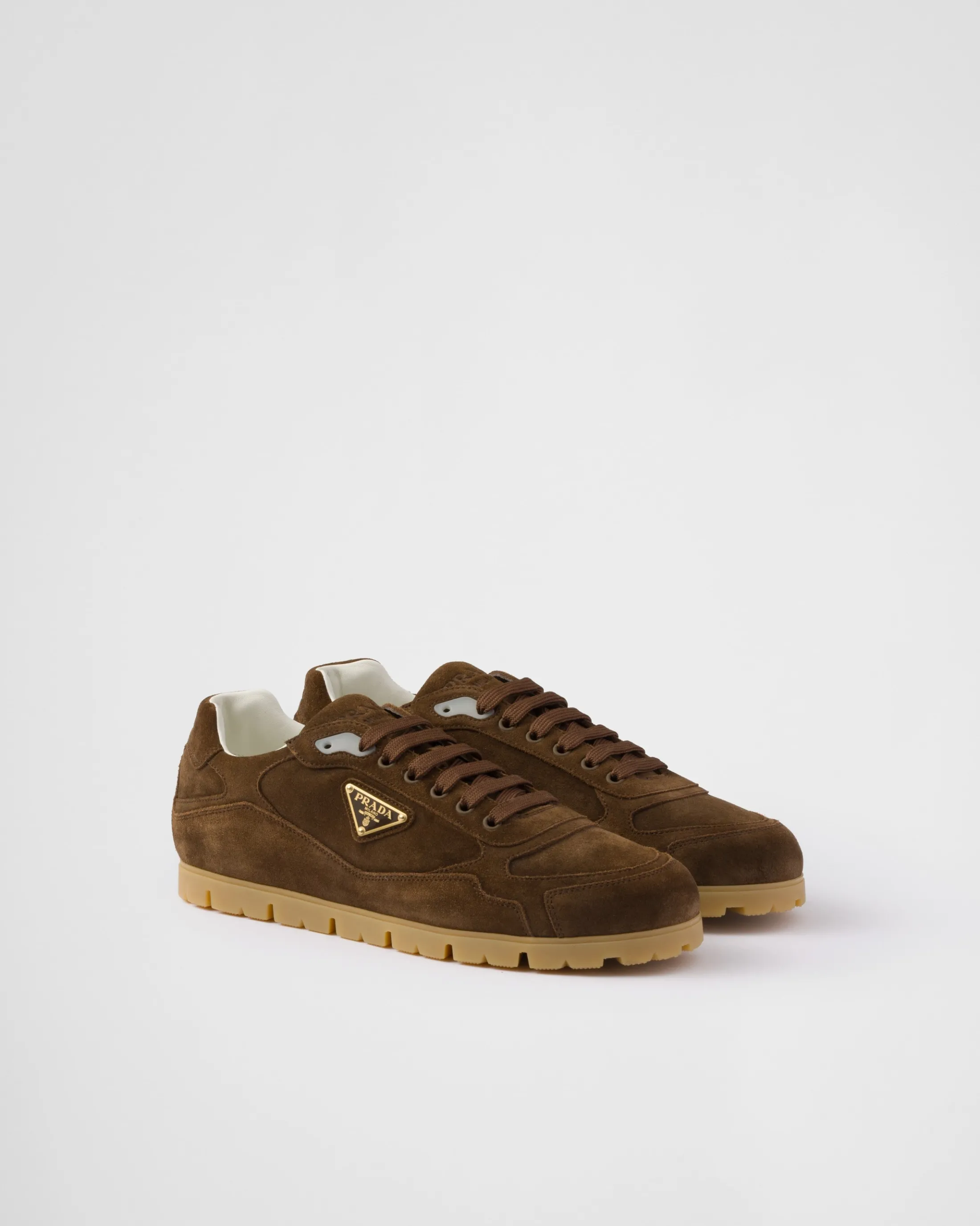 Prada Trail faded suede sneakers Darkbrown Cheap