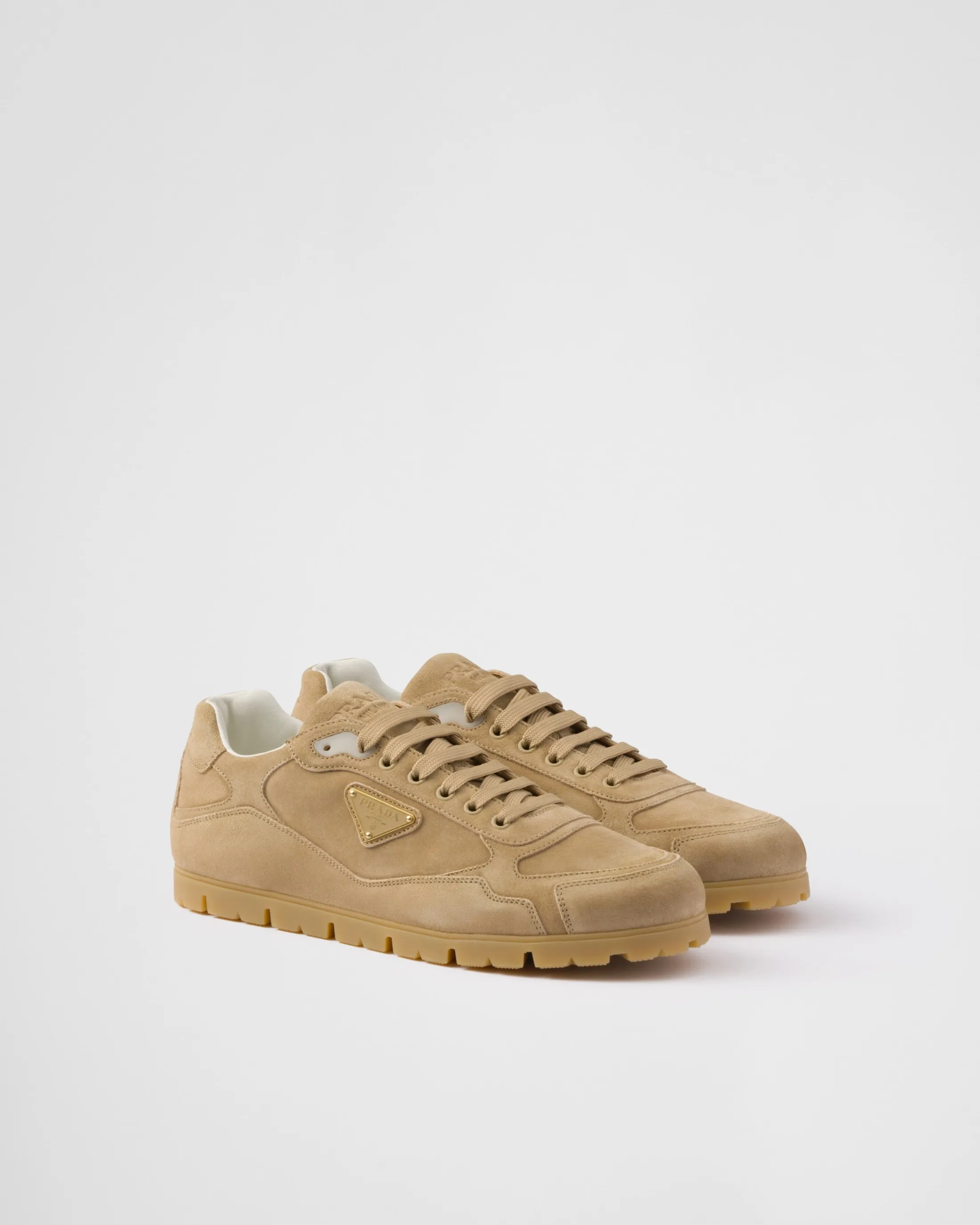 Prada Trail faded suede sneakers Ecru Sale