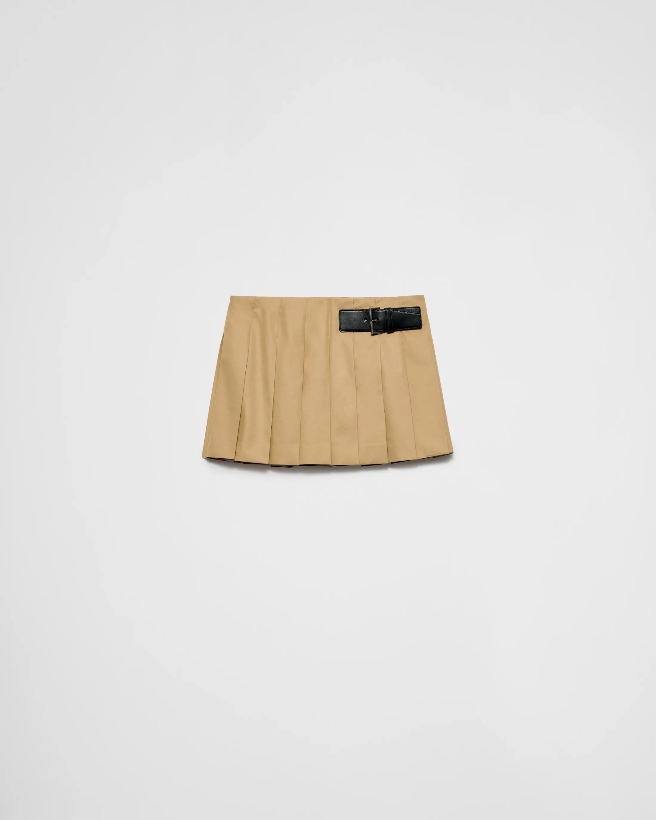 Prada Twill miniskirt with leather belt Cord Cheap