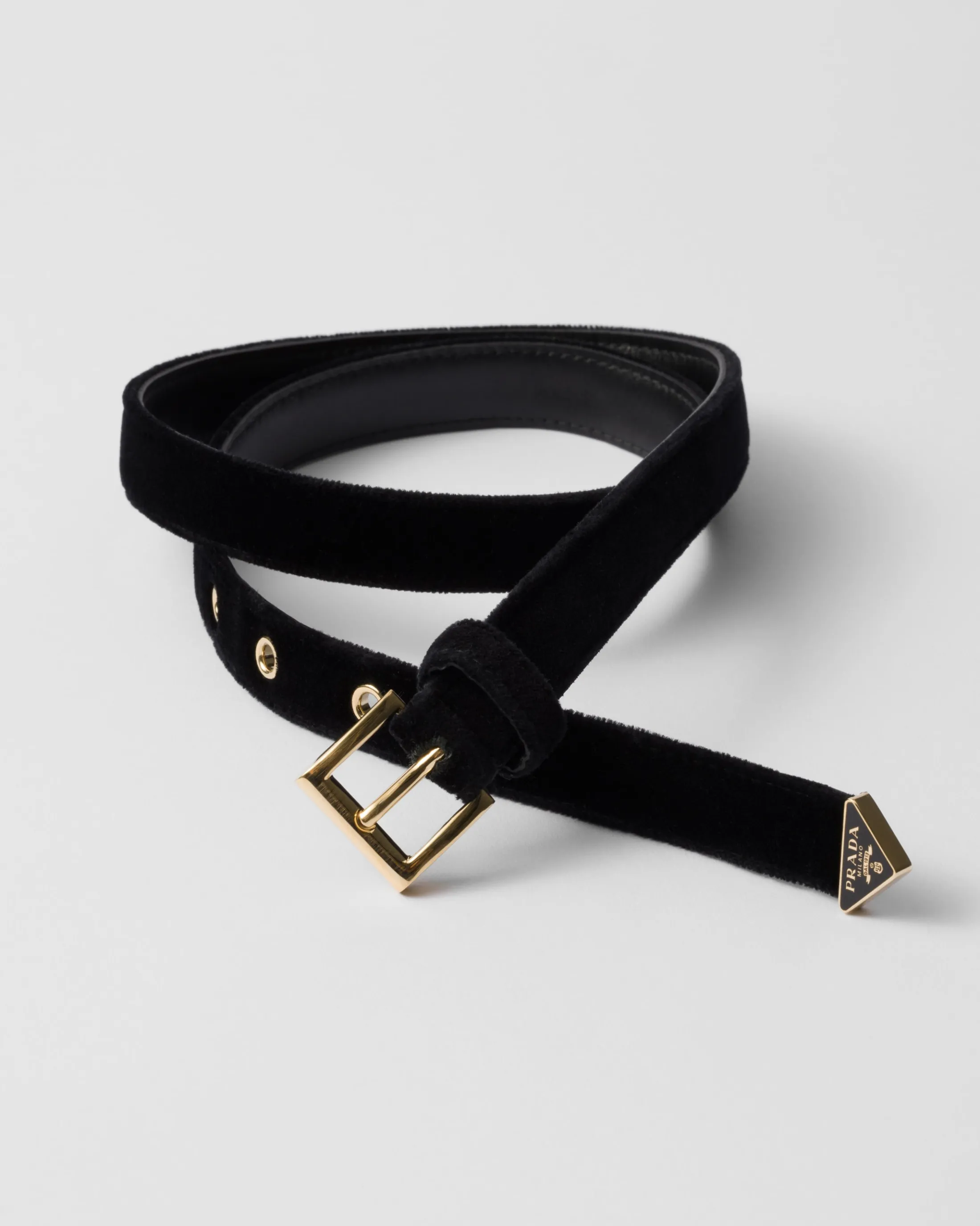 Prada Velvet belt Black Store