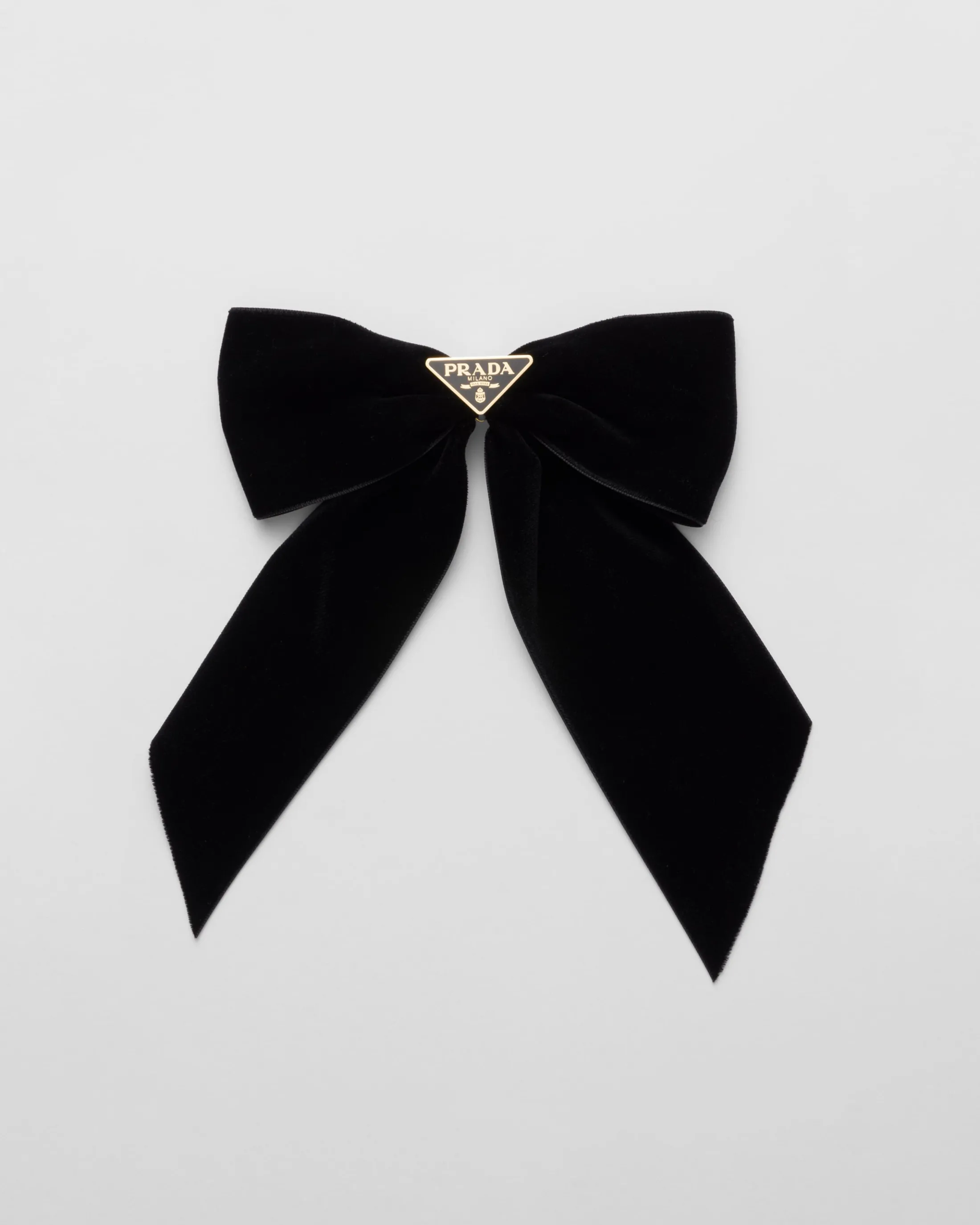 Prada Velvet bow hair clip Black Flash Sale