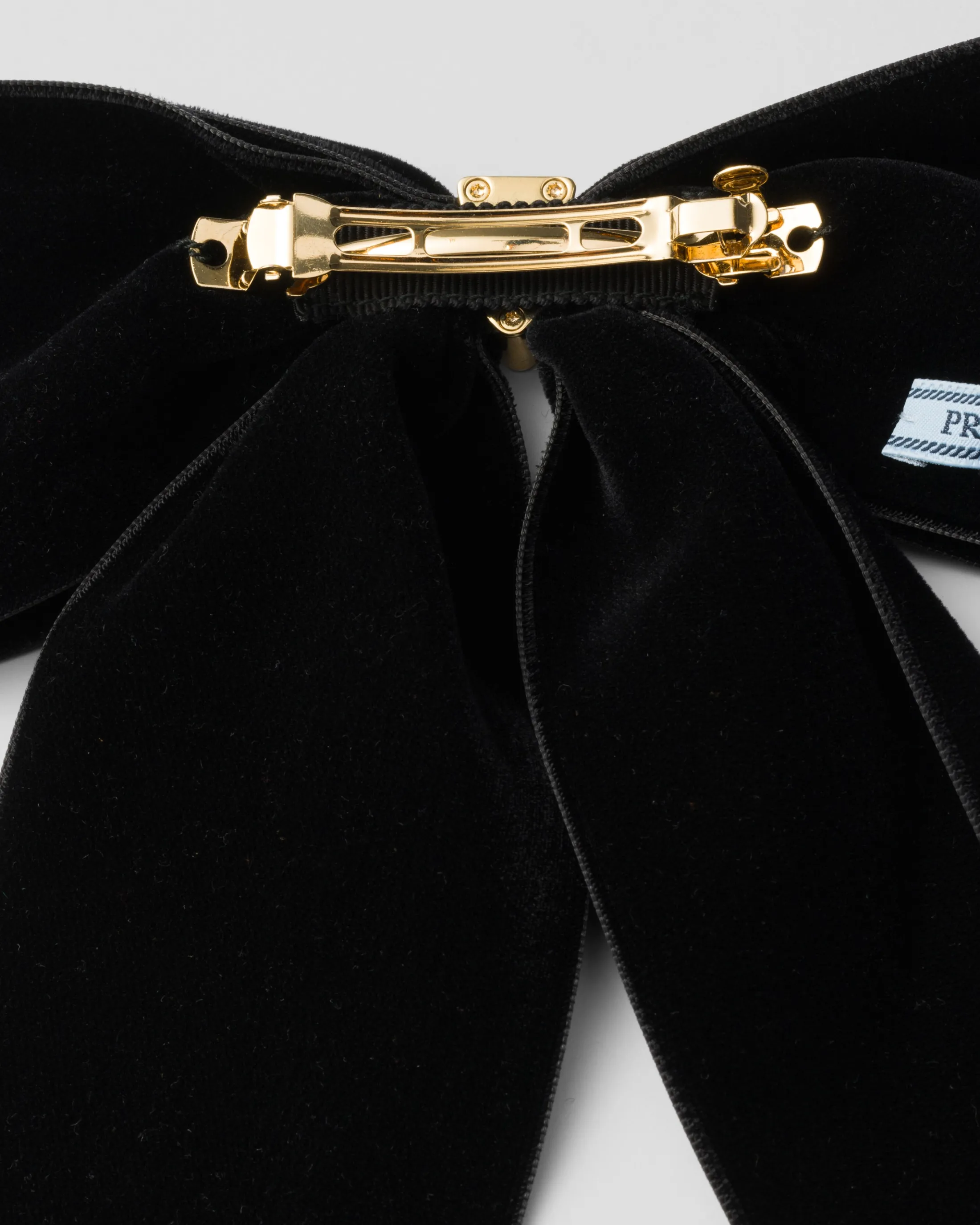 Prada Velvet bow hair clip Black Flash Sale