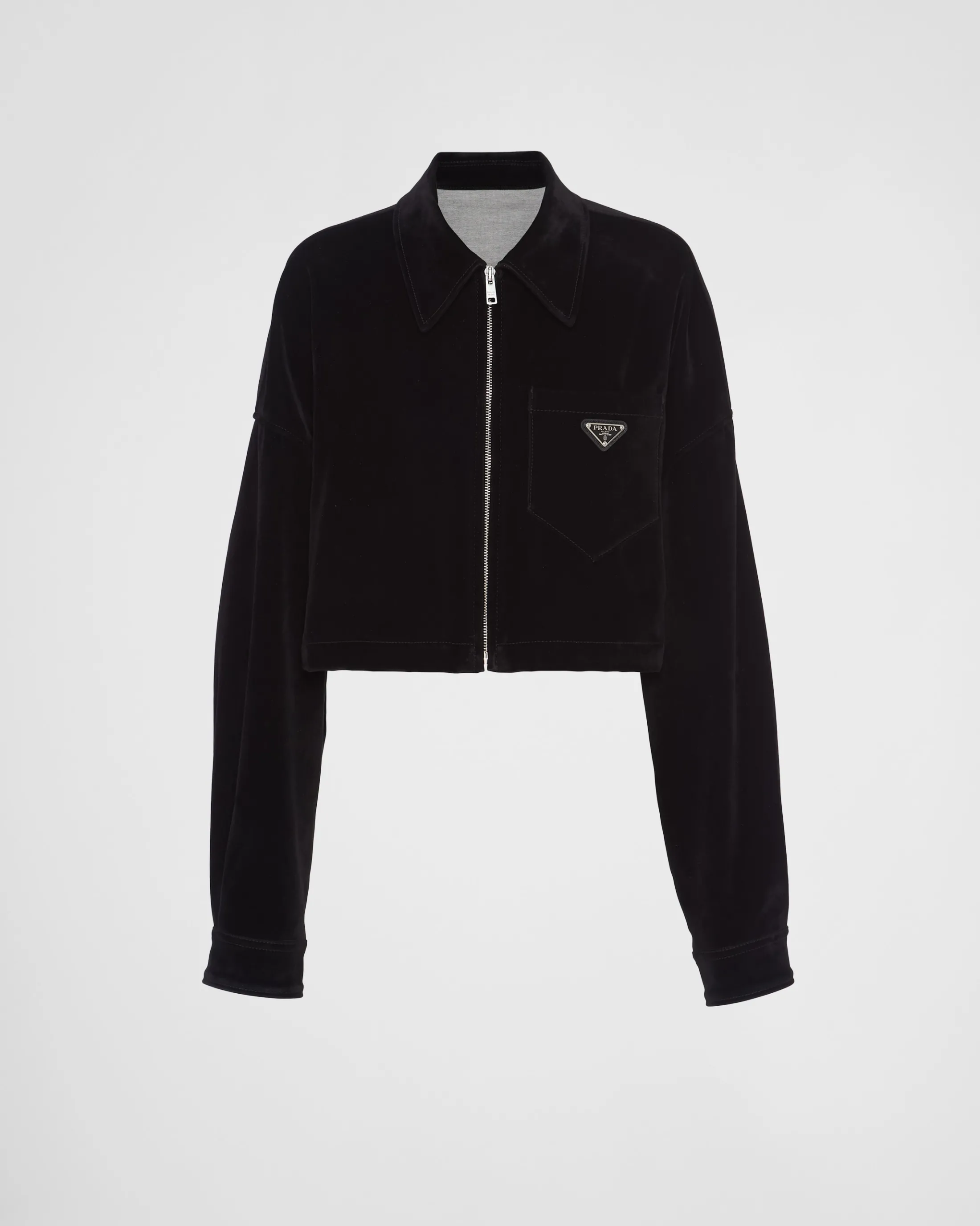 Prada Velvet denim blouson jacket Black Sale