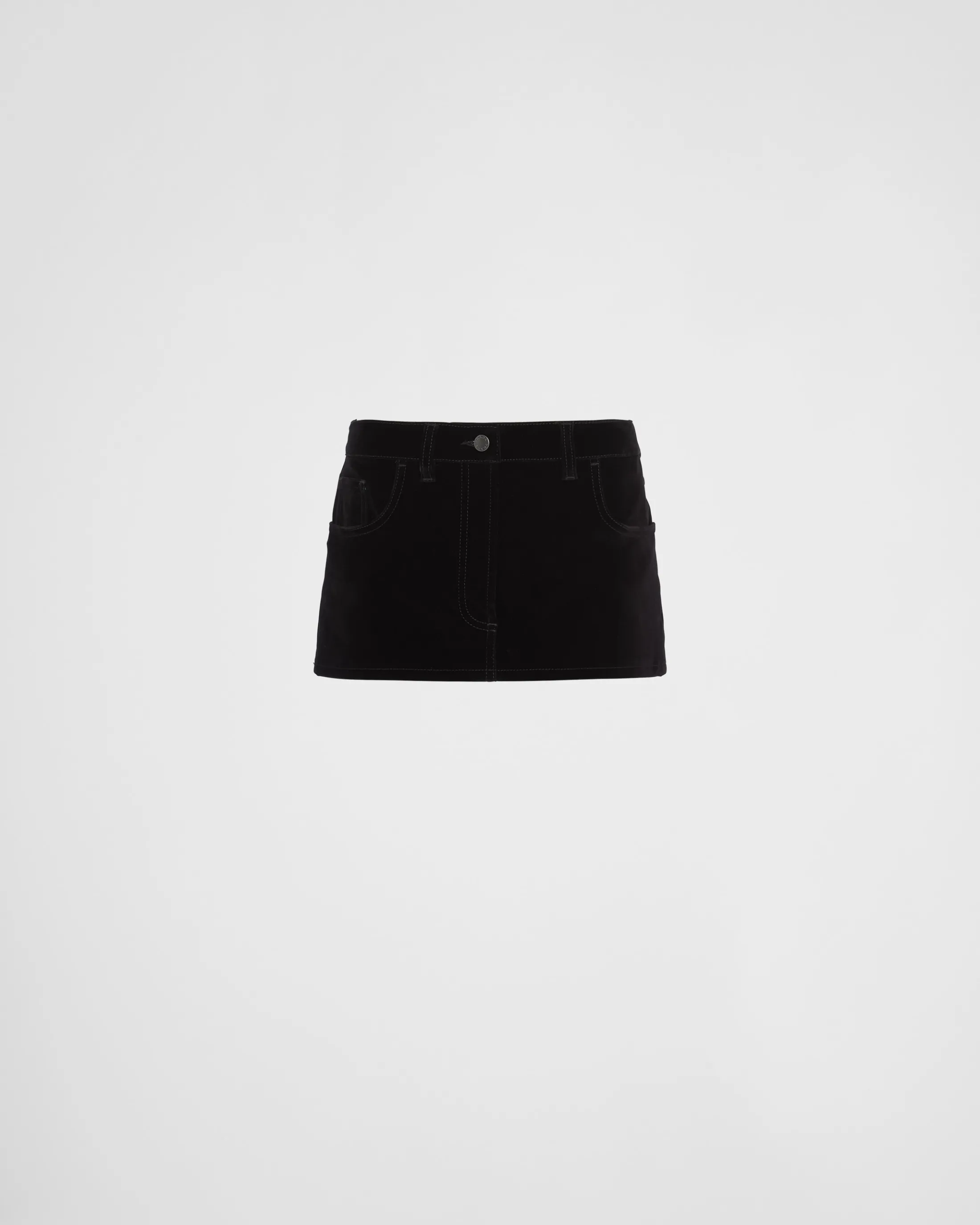 Prada Velvet denim miniskirt Black Online