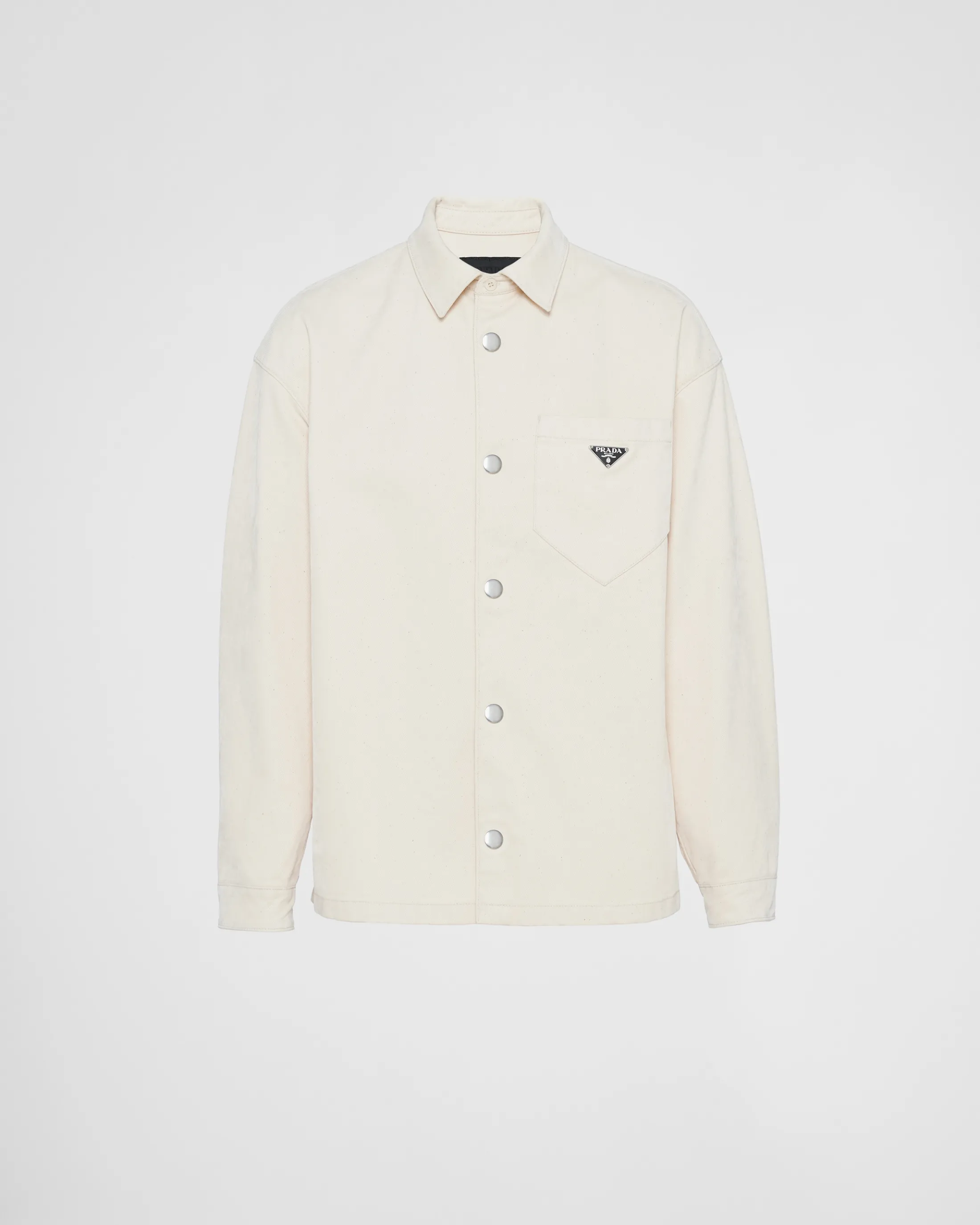 Prada Velvet denim shirt Natural Flash Sale