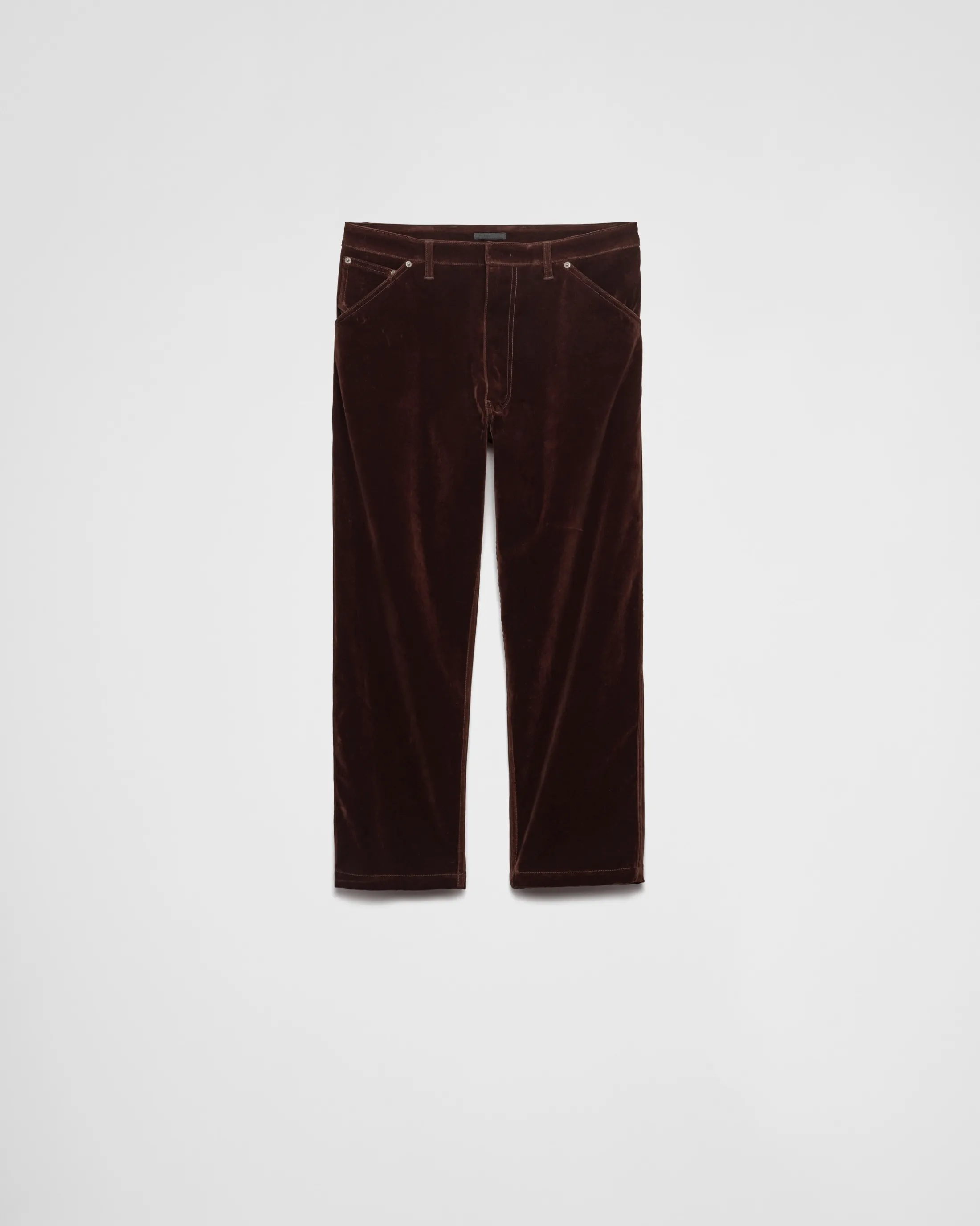 Prada Velvet denim trousers Brown Hot