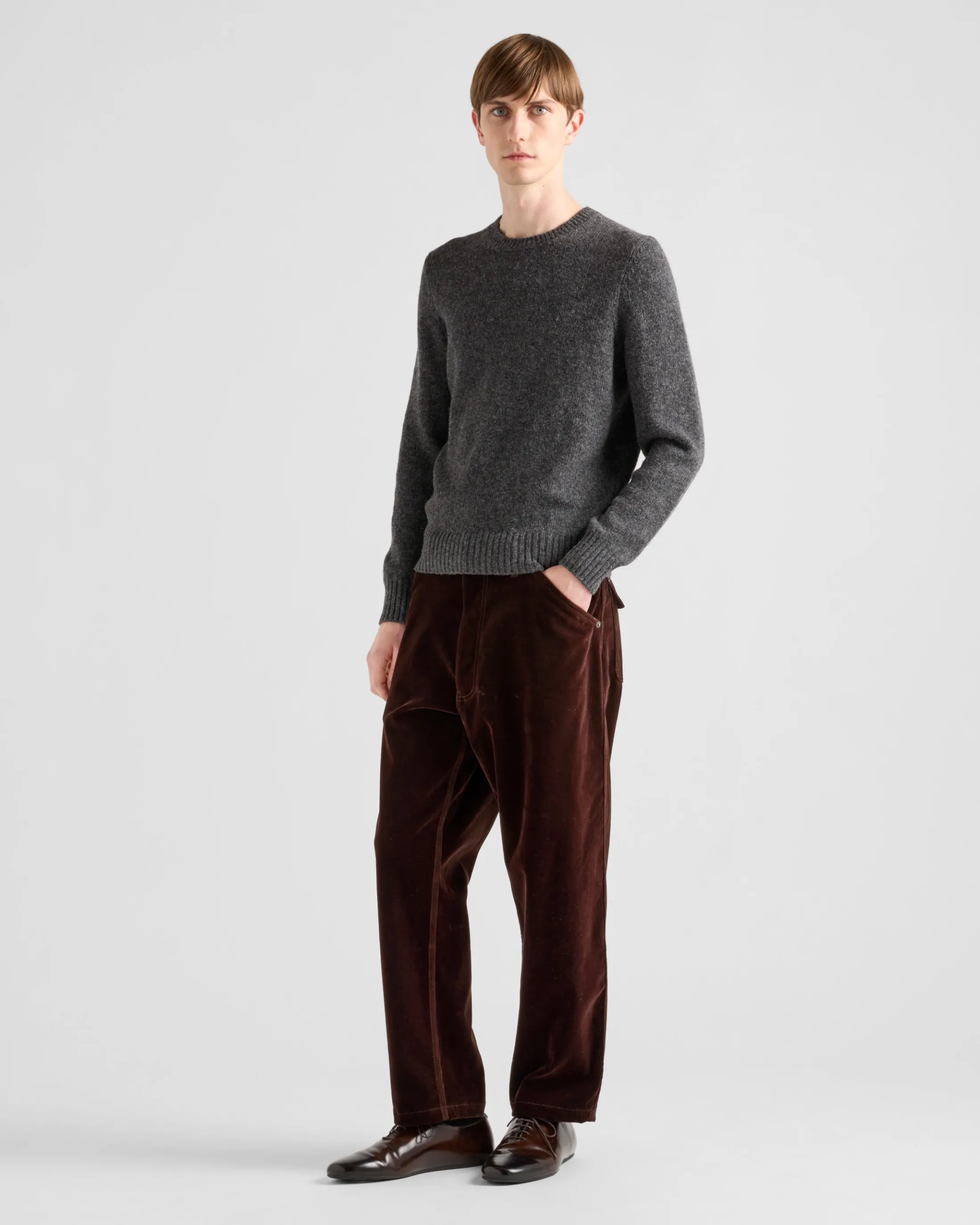 Prada Velvet denim trousers Brown Hot