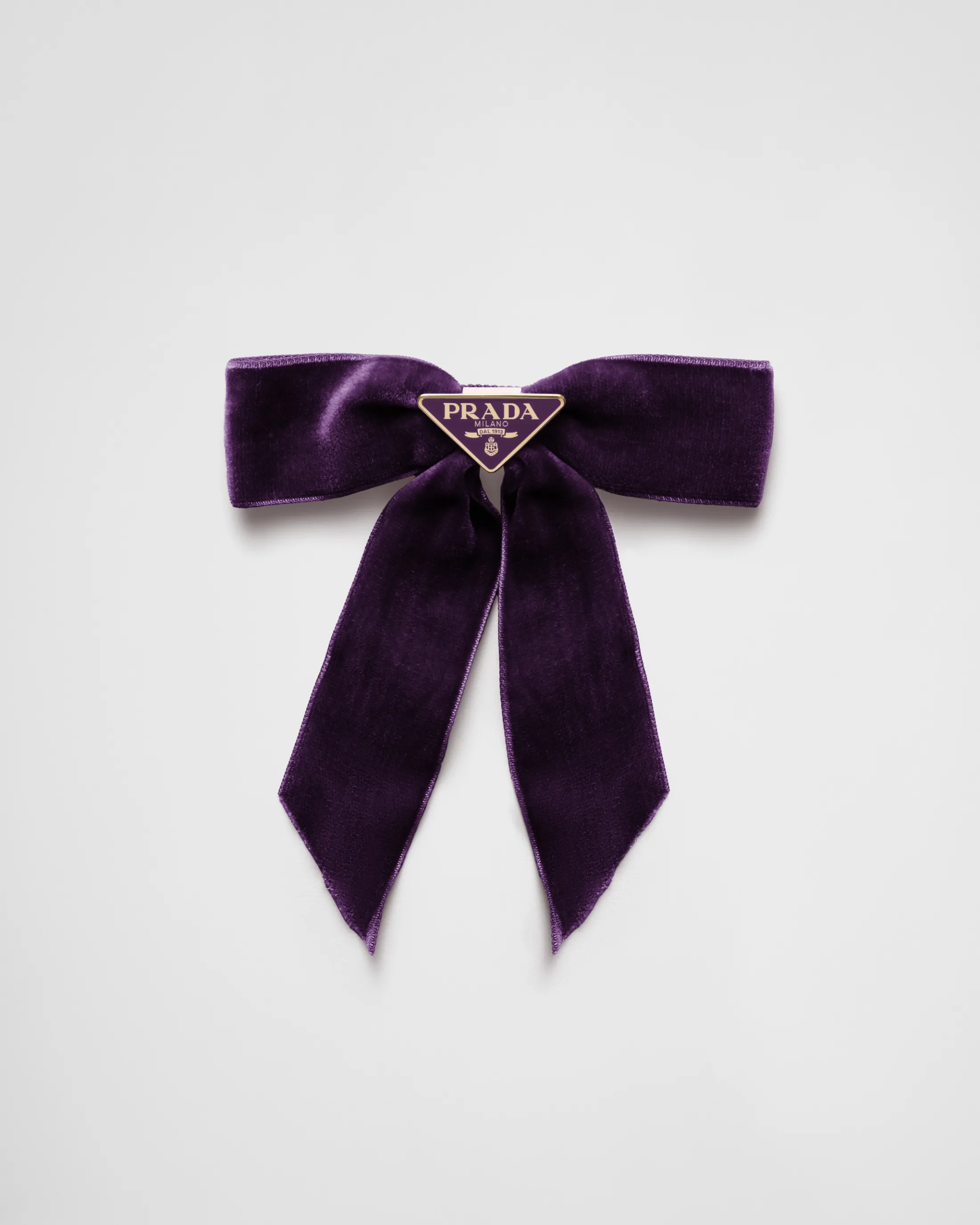 Prada Velvet hair clip Plum Shop