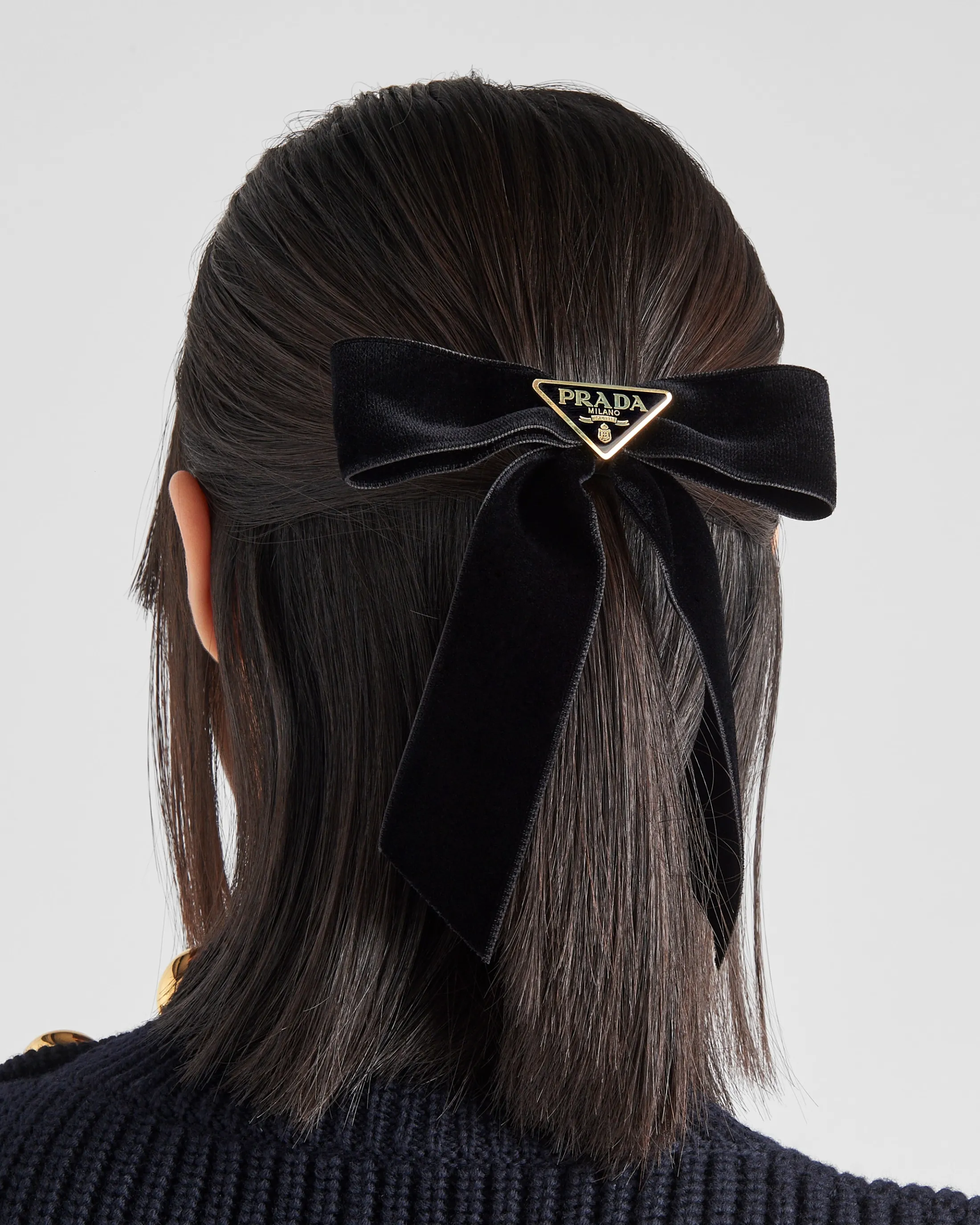 Prada Velvet hair clip Black Sale