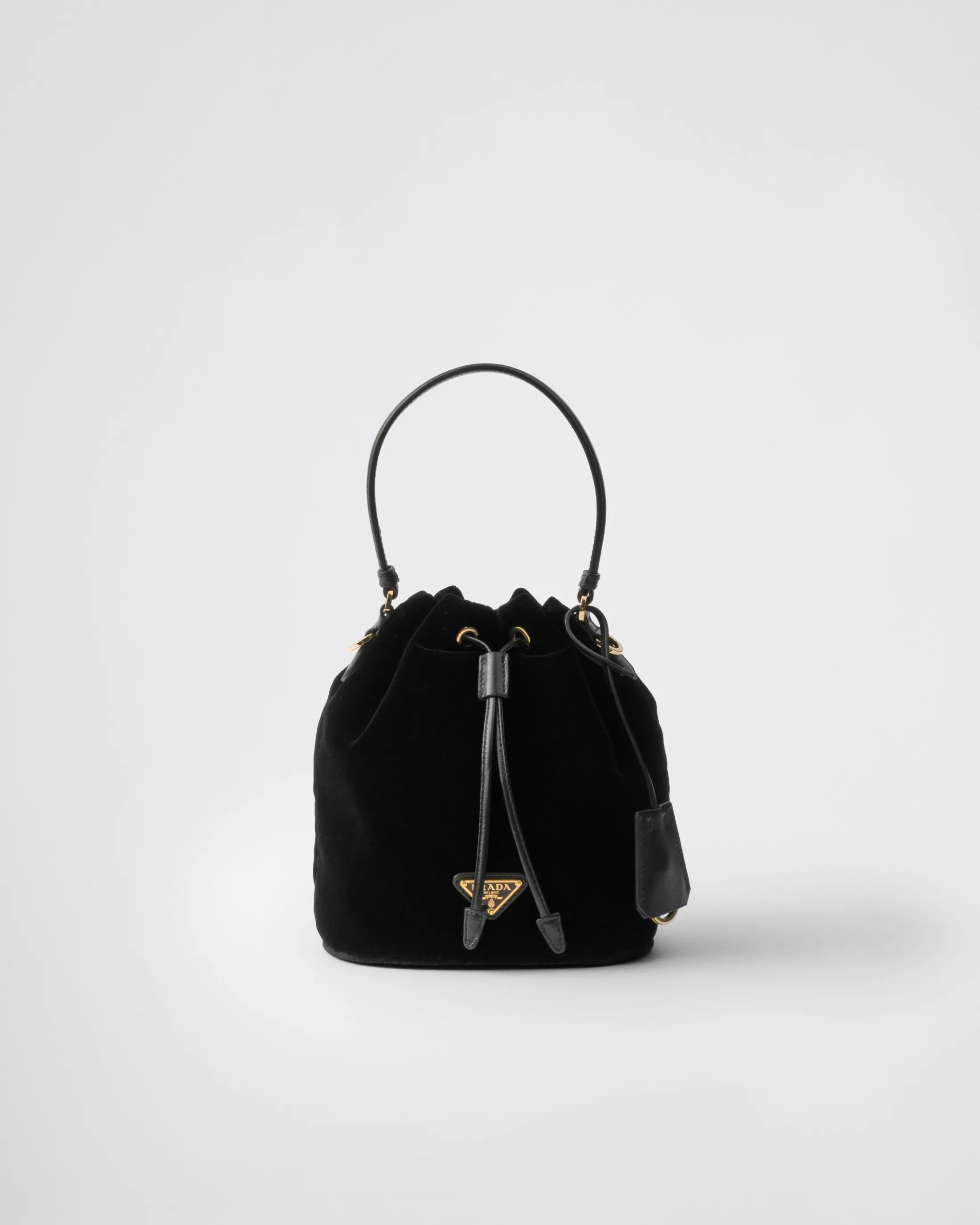 Prada Velvet mini-bag with nappa leather details Black Best Sale