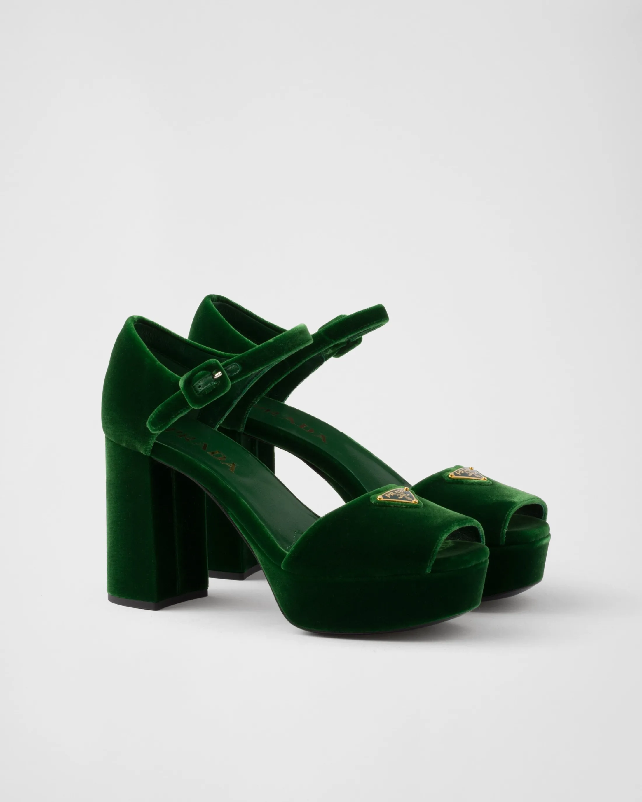 Prada Velvet platform sandals Laurelgreen Shop